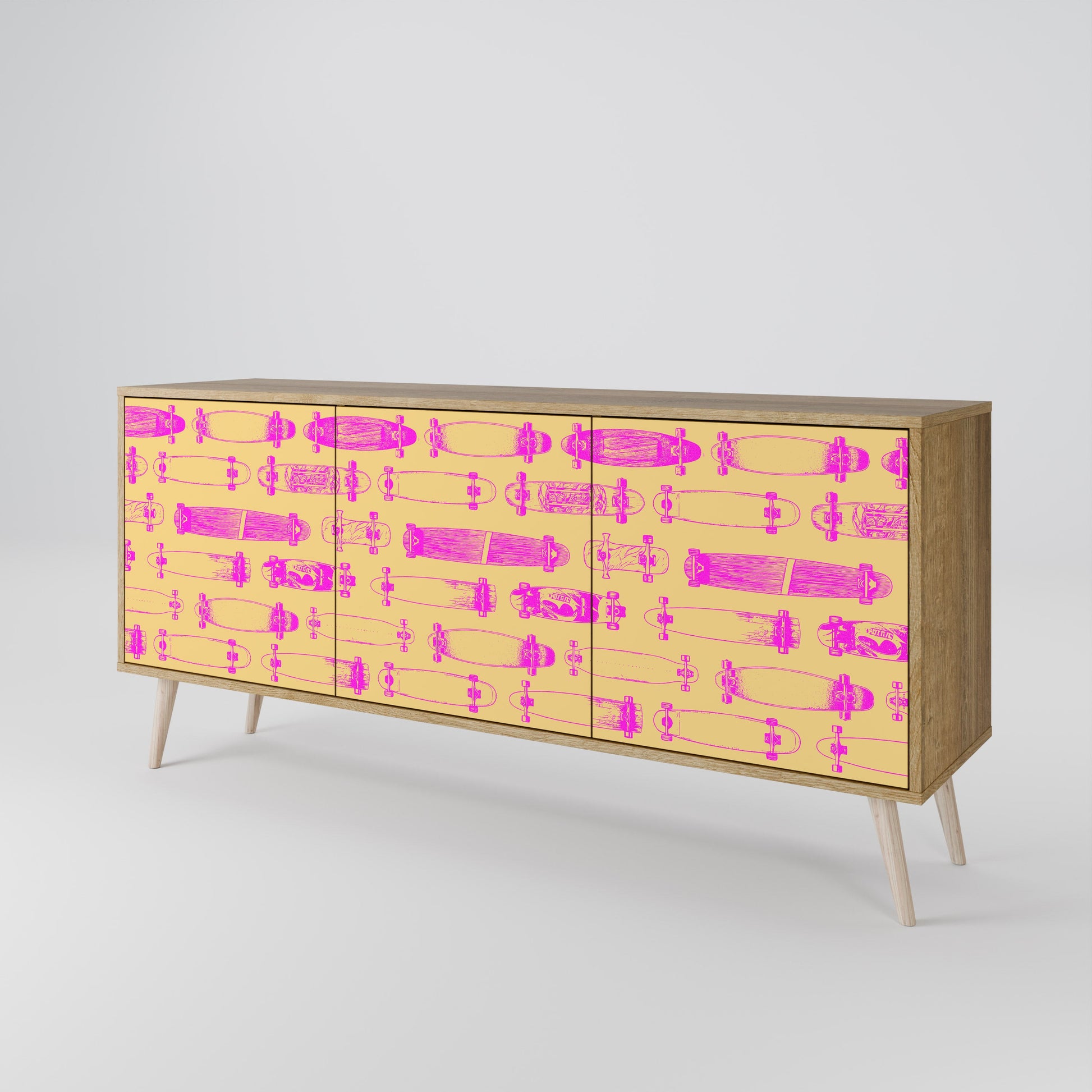 Buffet 3 portes effet chêne SKATEBOARD ARTISTRY