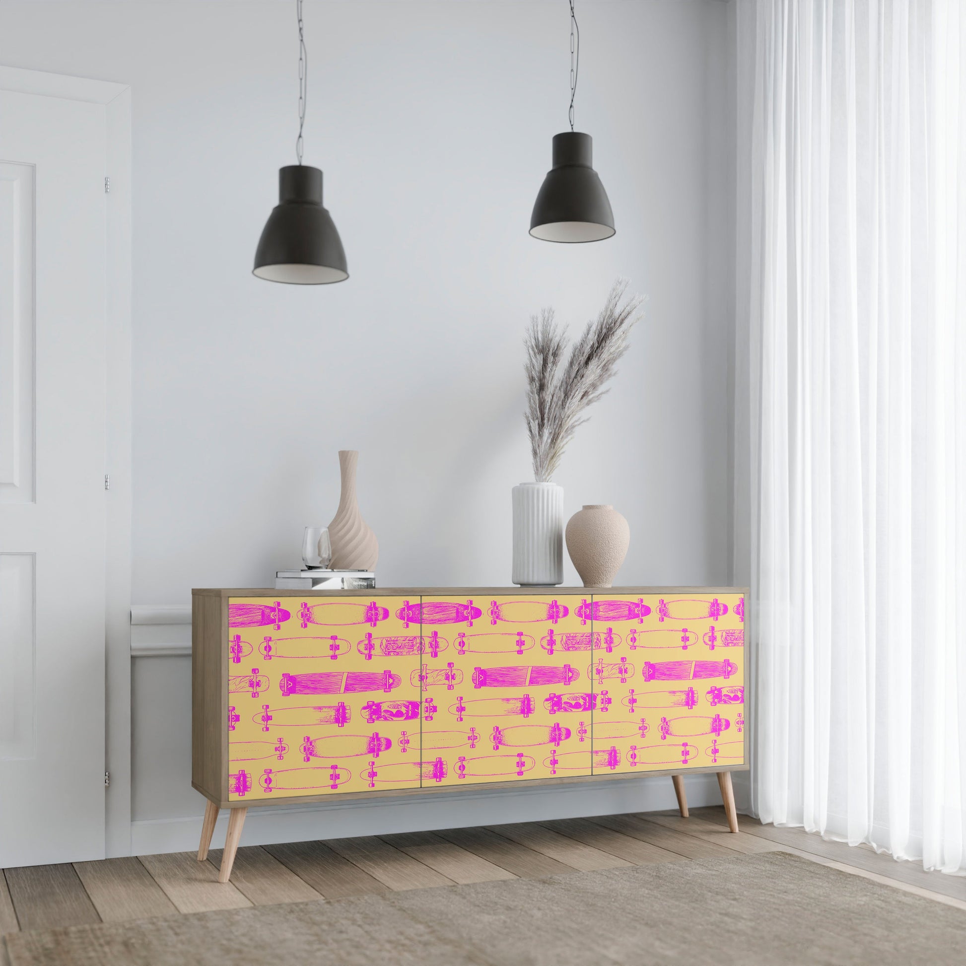 Buffet 3 portes effet chêne SKATEBOARD ARTISTRY