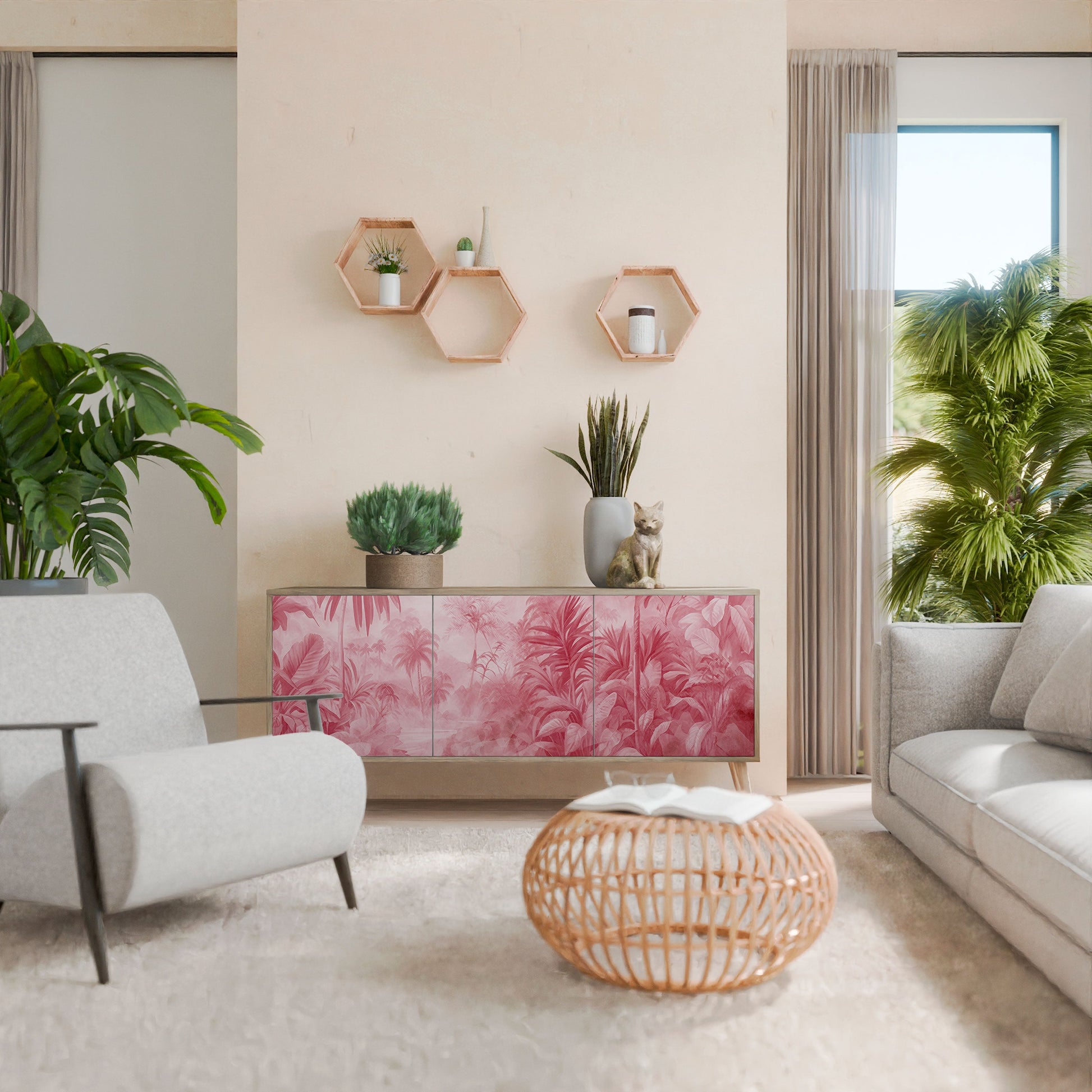 Buffet 3 portes effet chêne SWEET TROPICS