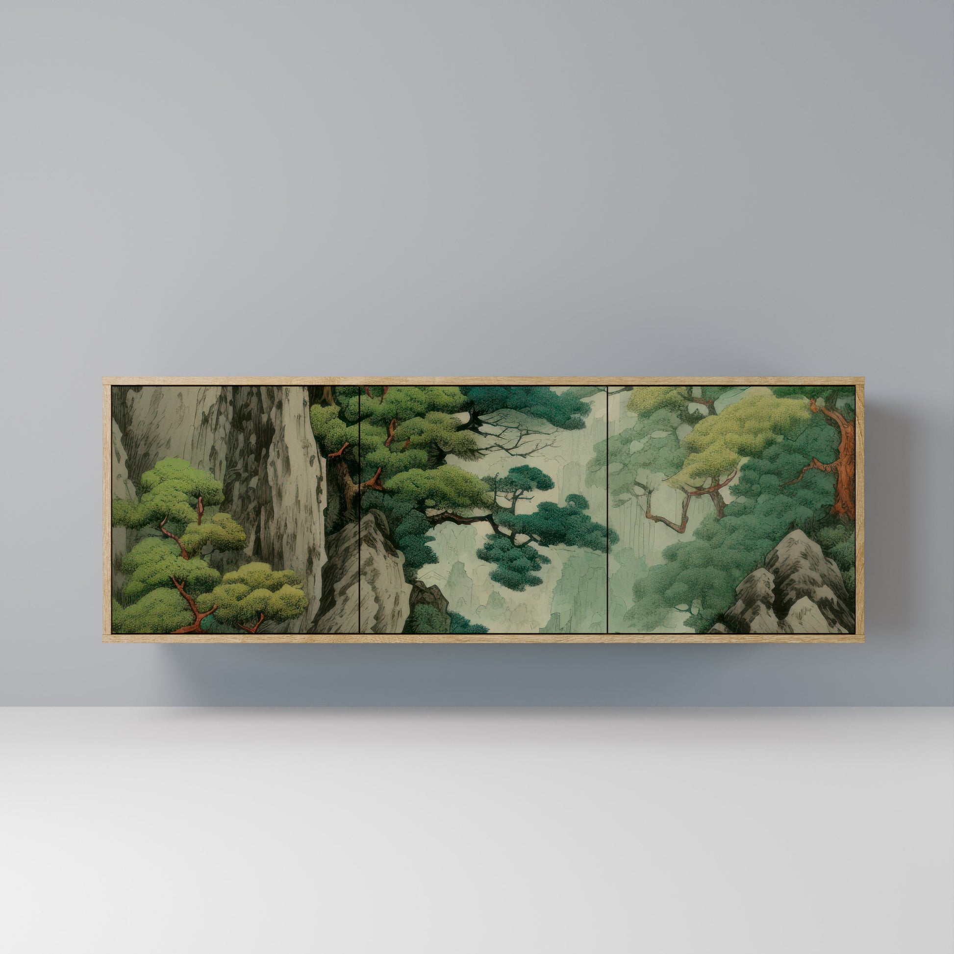 Buffet 3 portes VERDURE ABYSS effet chêne