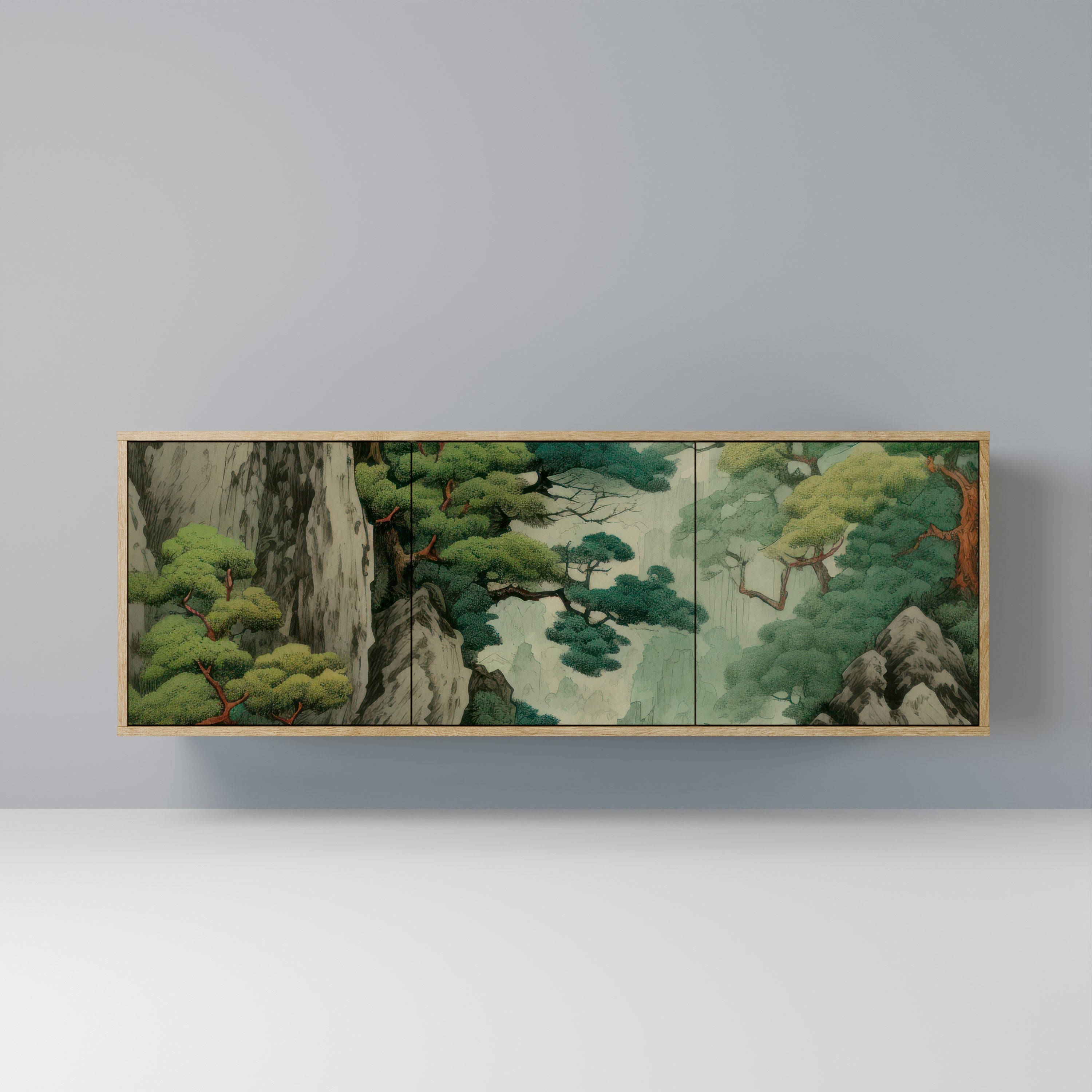 Buffet 3 portes VERDURE ABYSS effet chêne