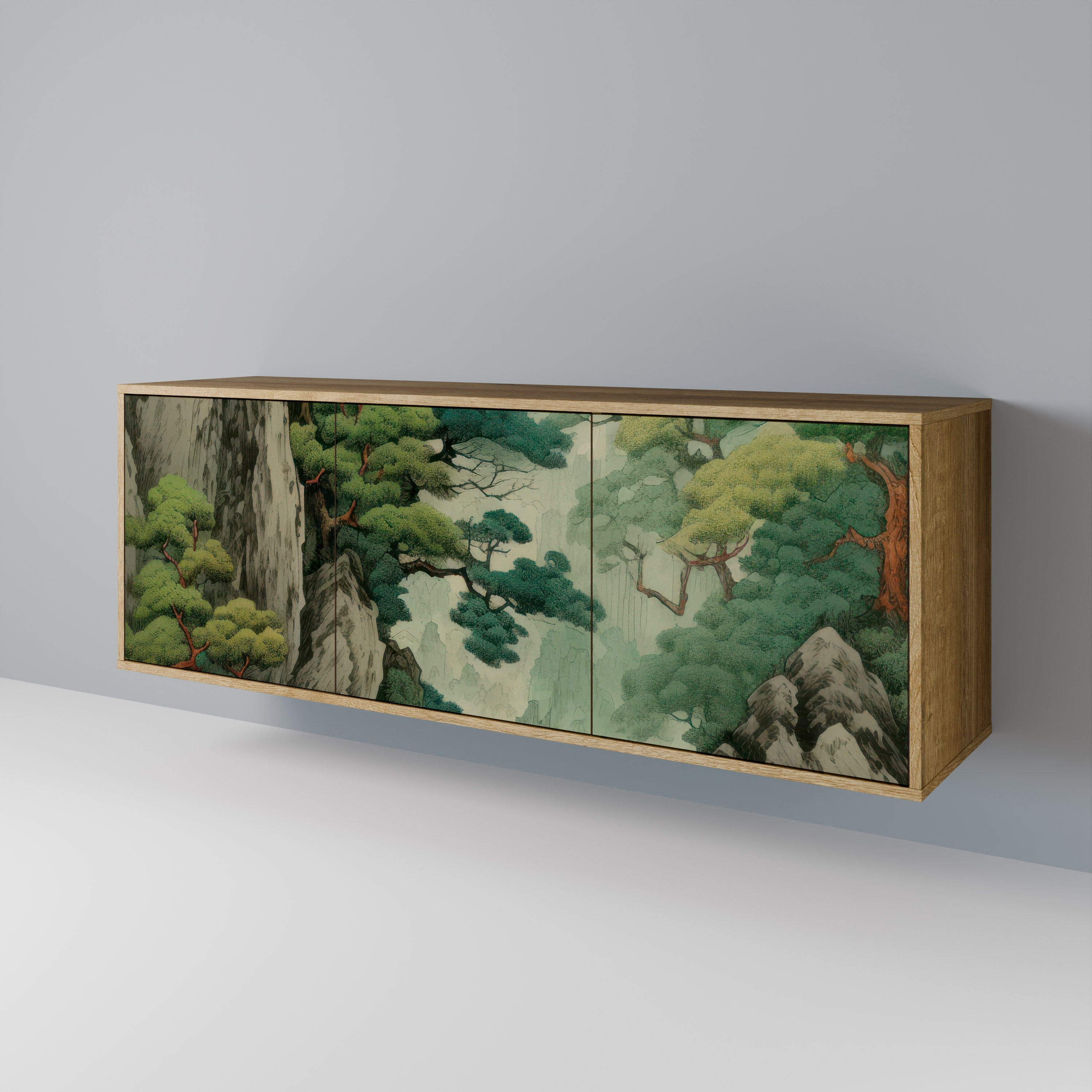 Buffet 3 portes VERDURE ABYSS effet chêne