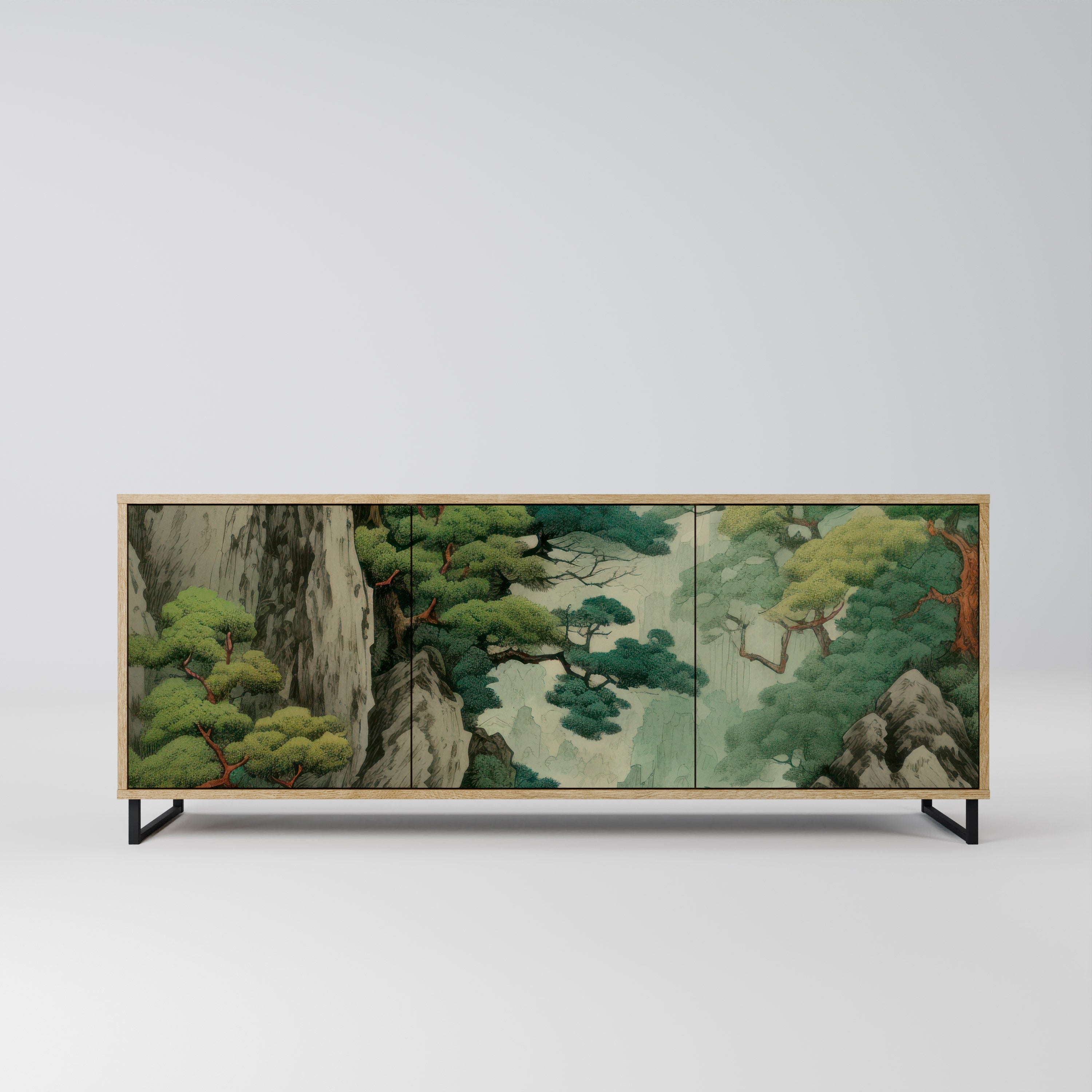 Buffet 3 portes VERDURE ABYSS effet chêne