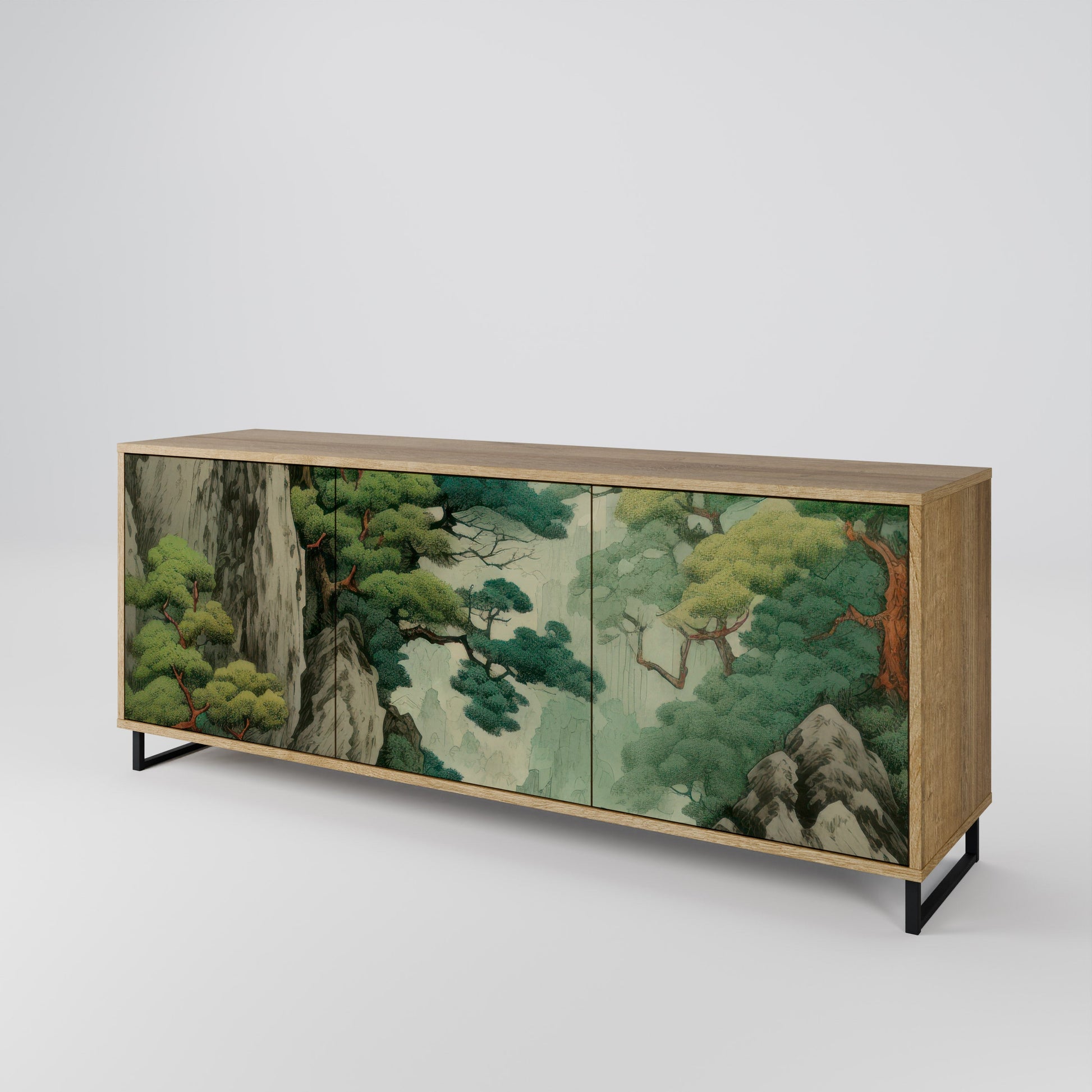 Buffet 3 portes VERDURE ABYSS effet chêne