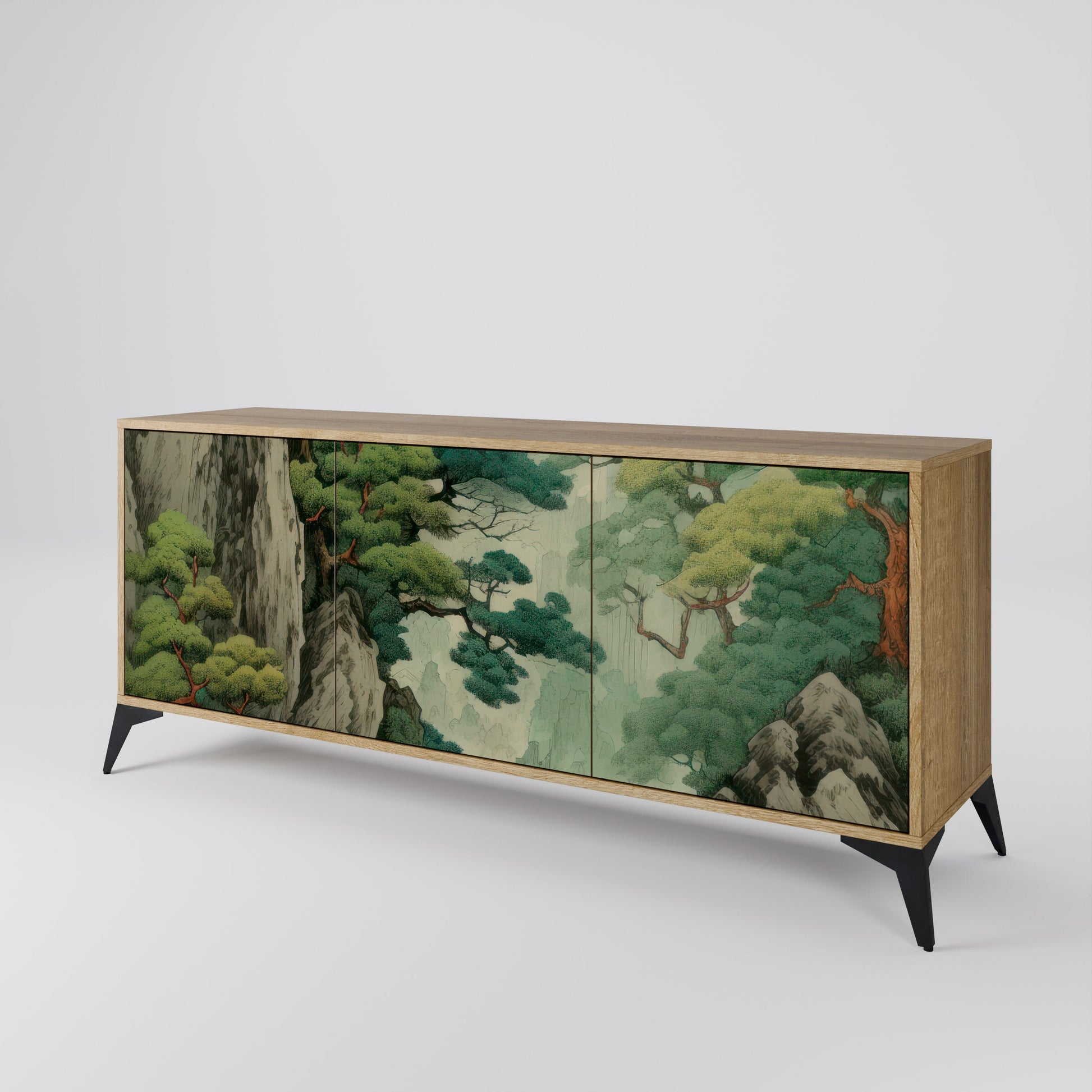 Buffet 3 portes VERDURE ABYSS effet chêne
