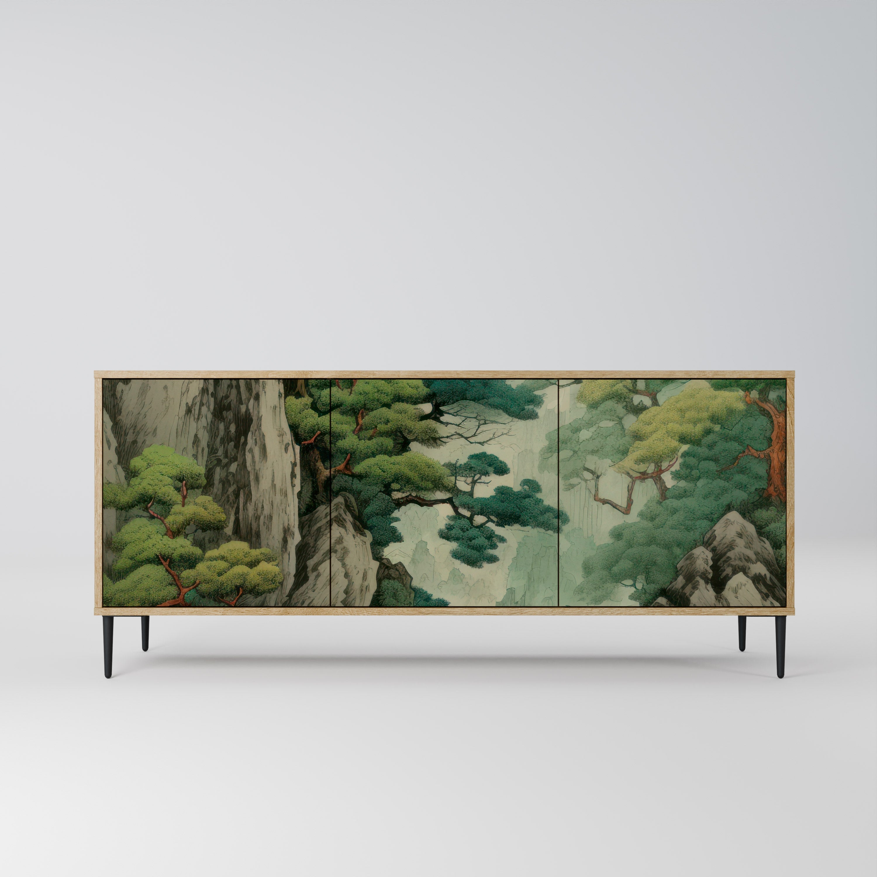 Buffet 3 portes VERDURE ABYSS effet chêne