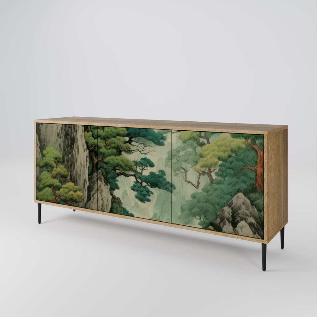 Buffet 3 portes VERDURE ABYSS effet chêne