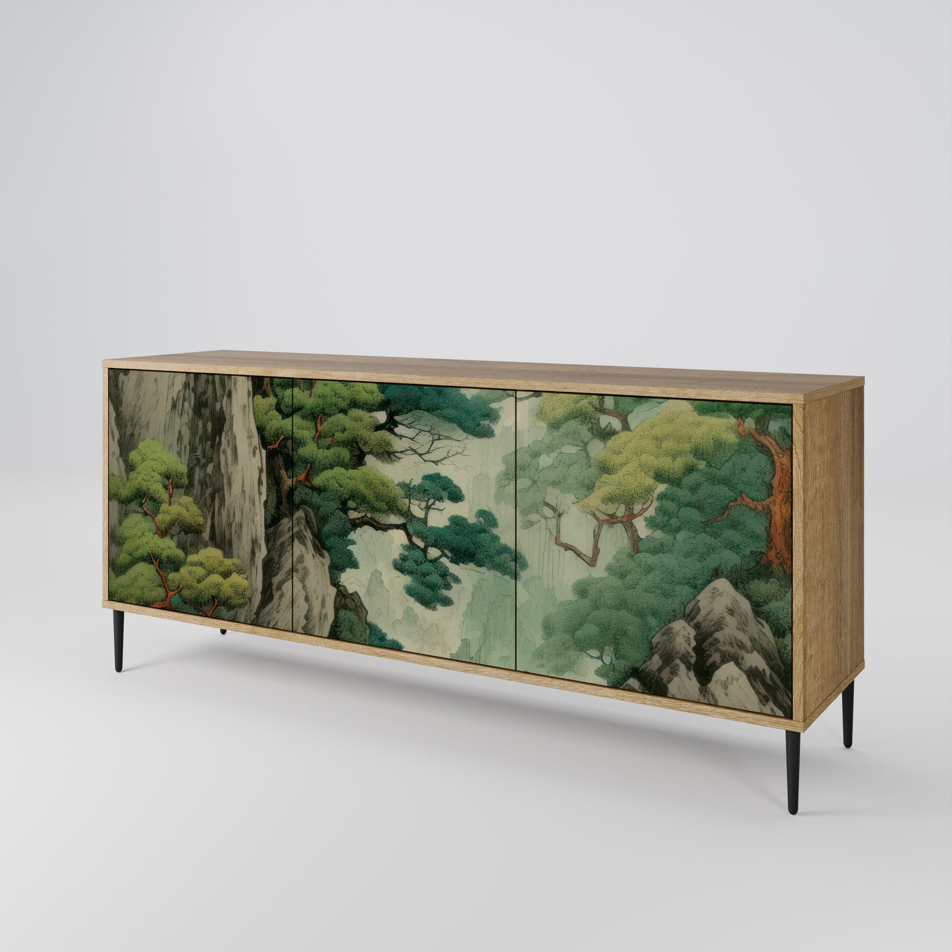 Buffet 3 portes VERDURE ABYSS effet chêne