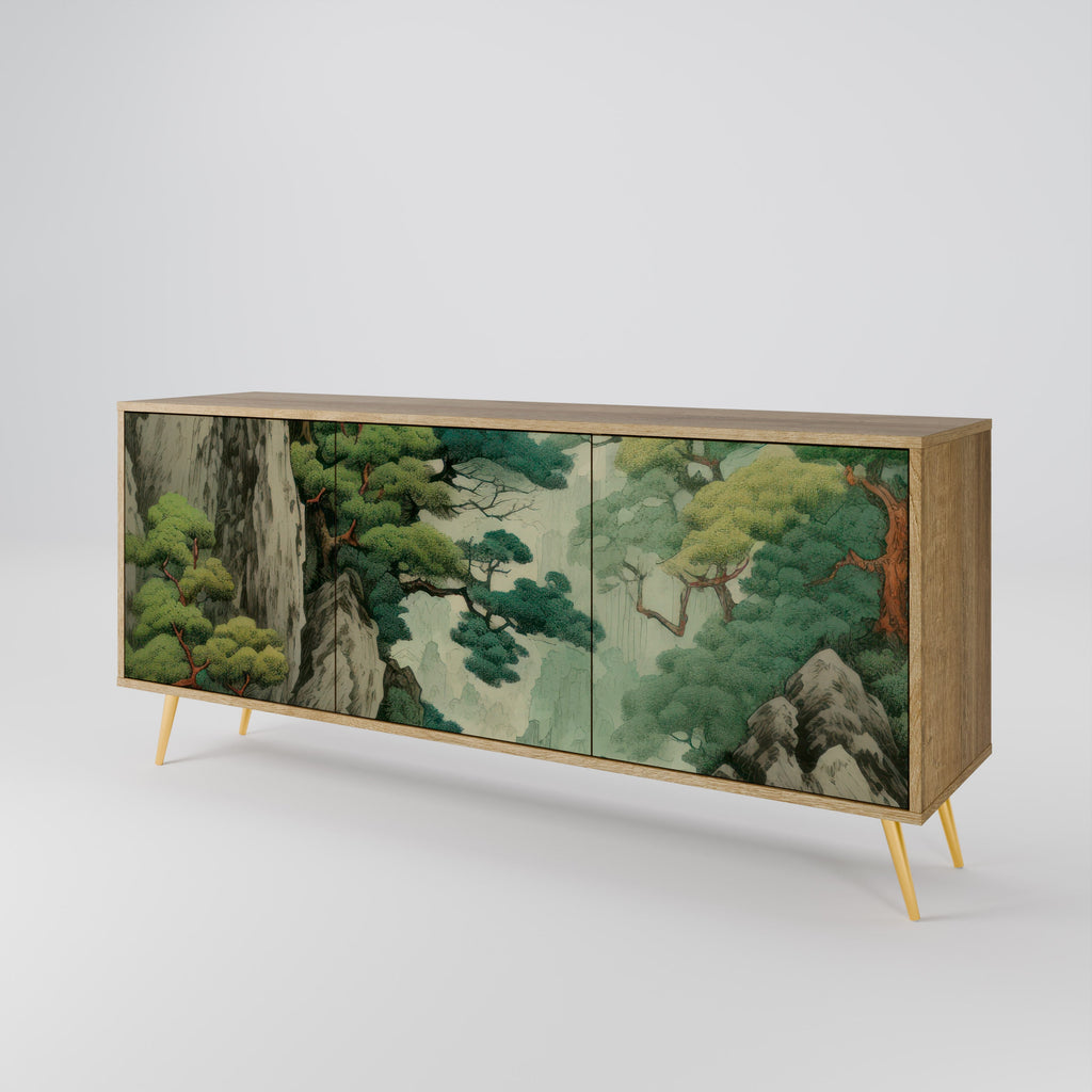 Buffet 3 portes VERDURE ABYSS effet chêne