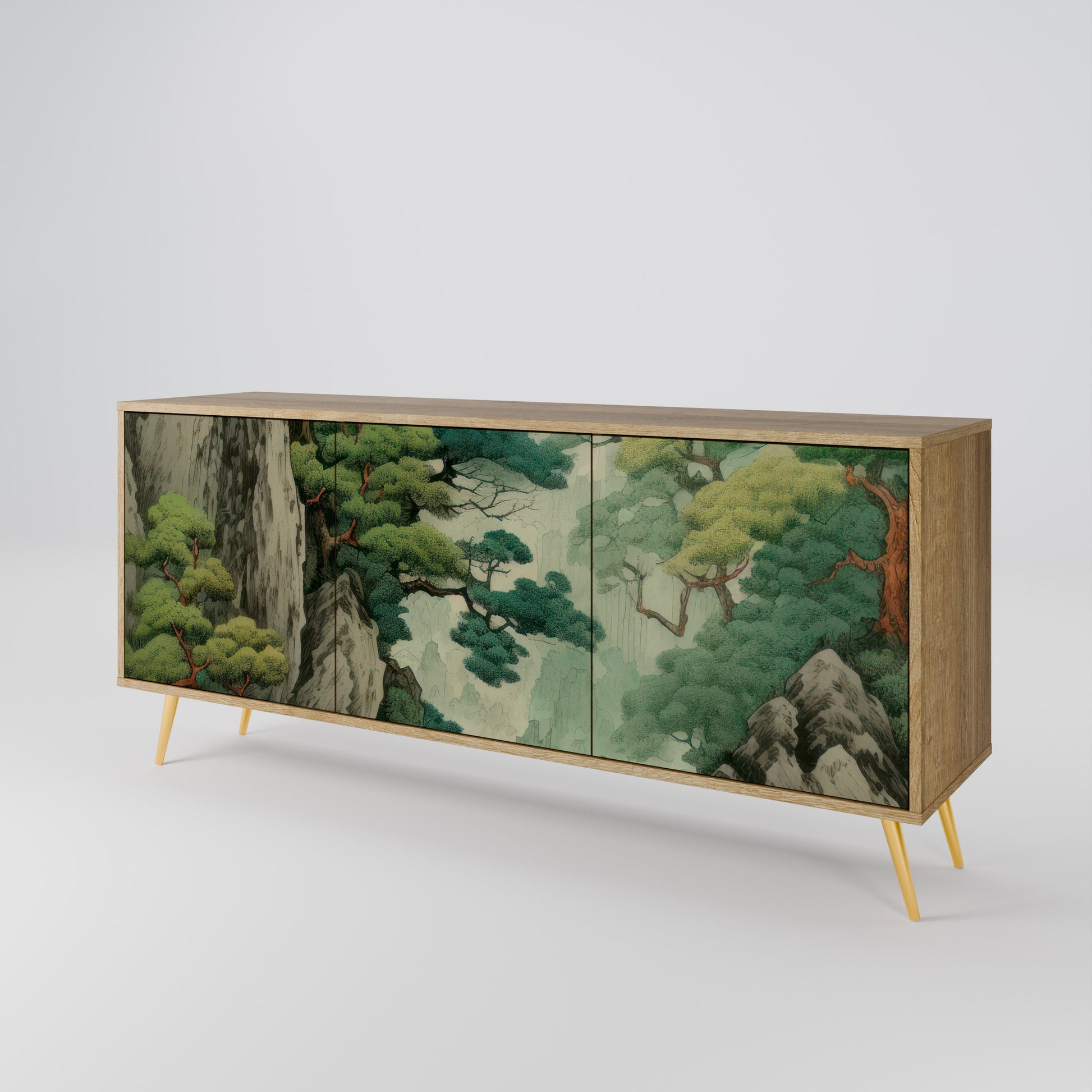 Buffet 3 portes VERDURE ABYSS effet chêne