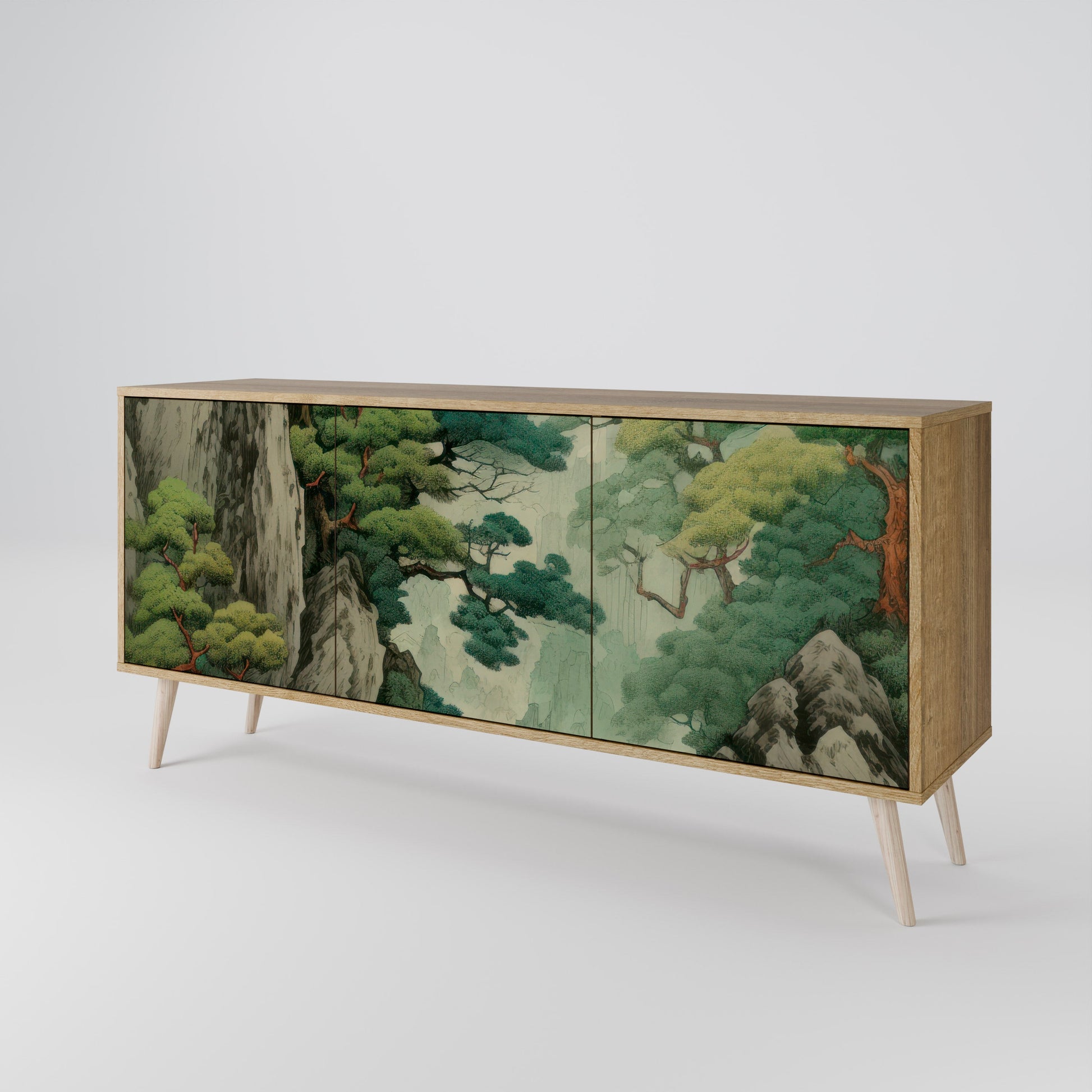 Buffet 3 portes VERDURE ABYSS effet chêne