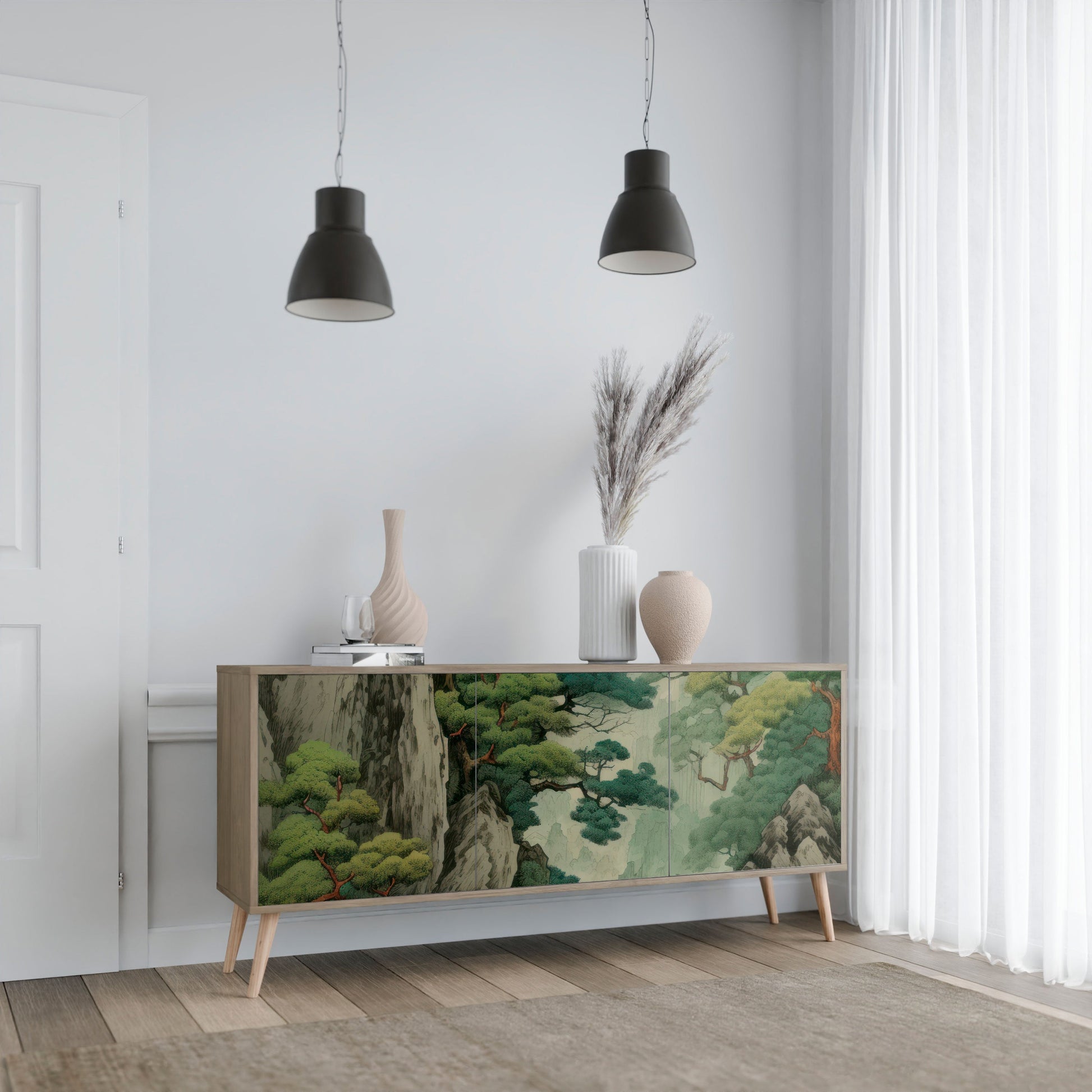 Buffet 3 portes VERDURE ABYSS effet chêne