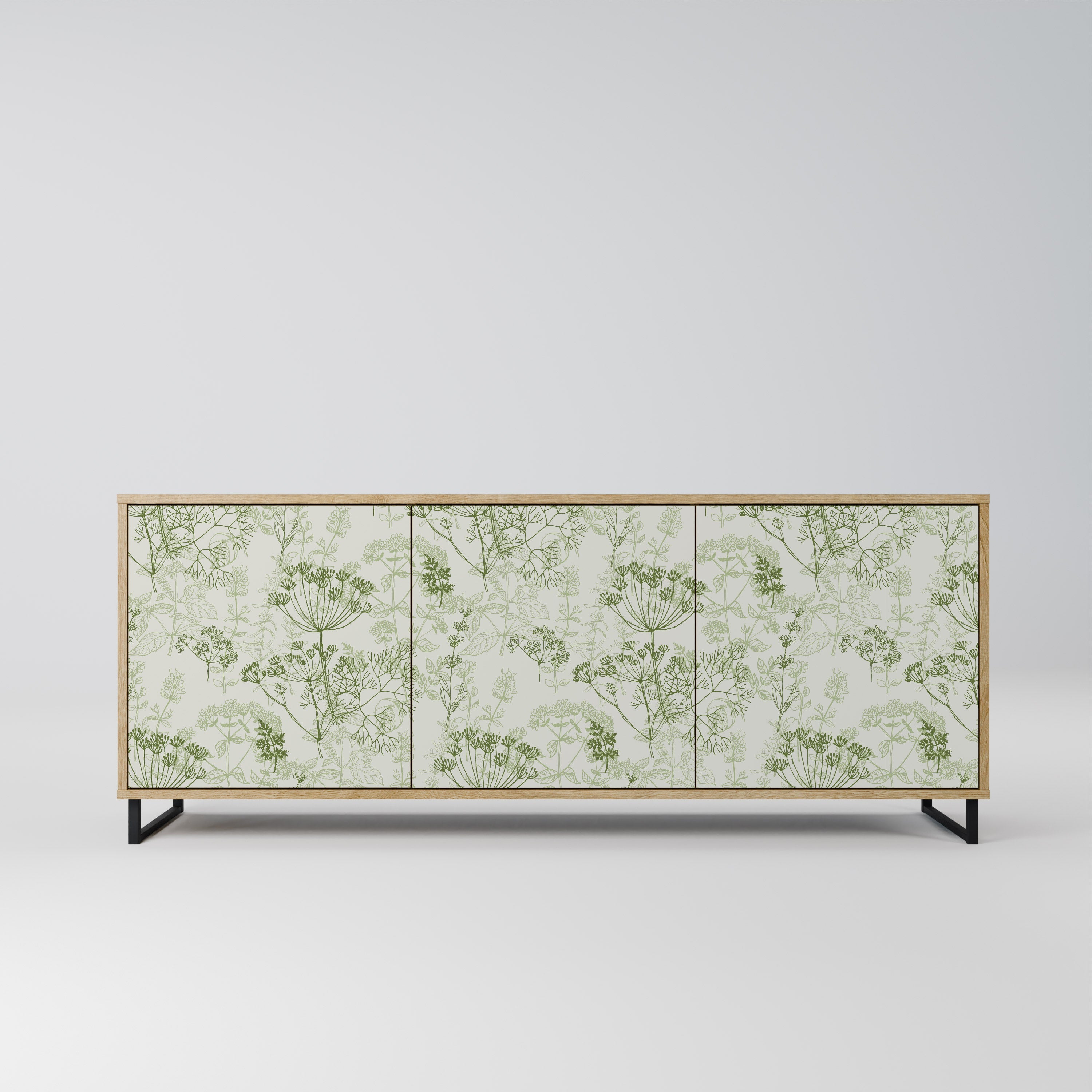 Buffet 3 portes à baldaquin FENNEL effet chêne