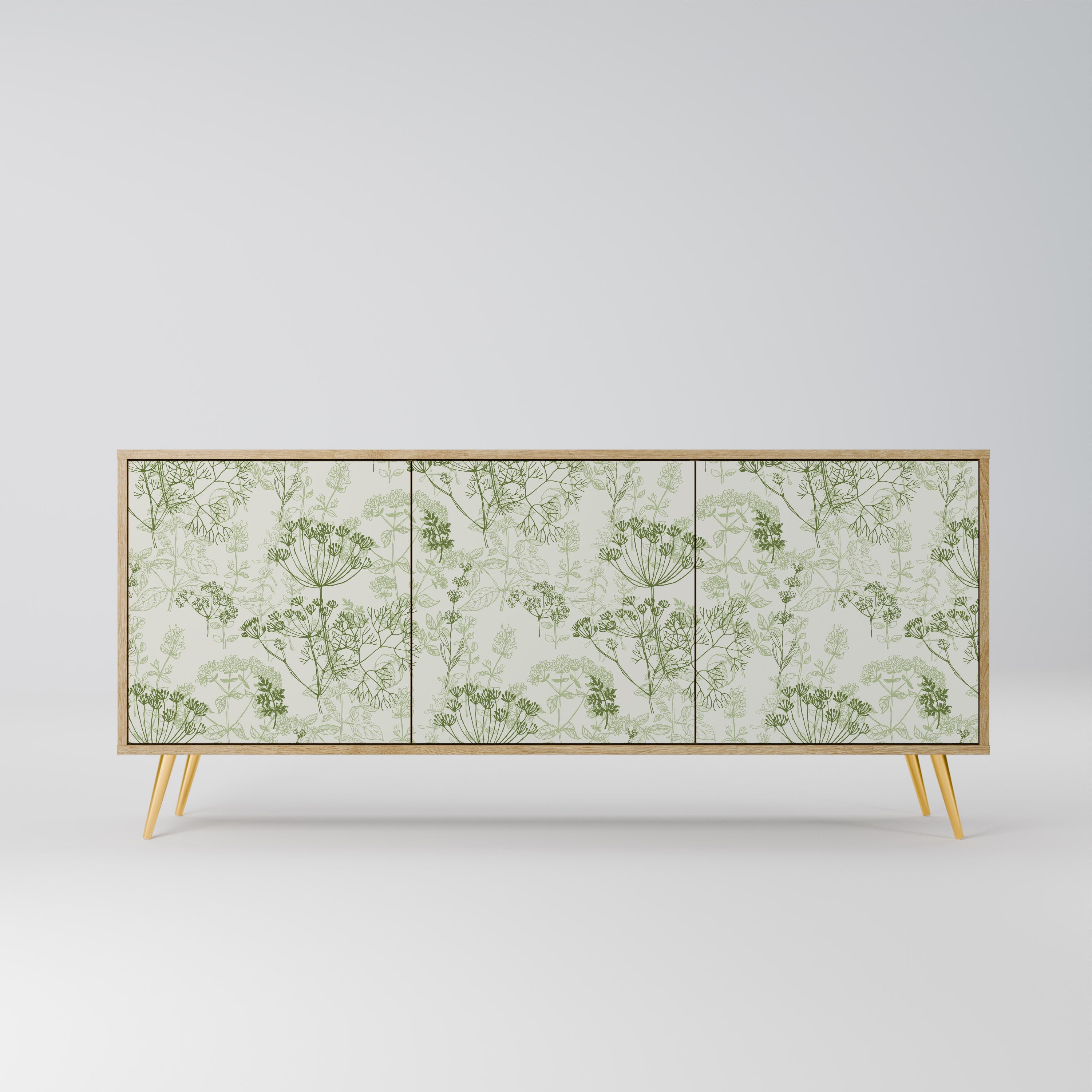 Buffet 3 portes à baldaquin FENNEL effet chêne