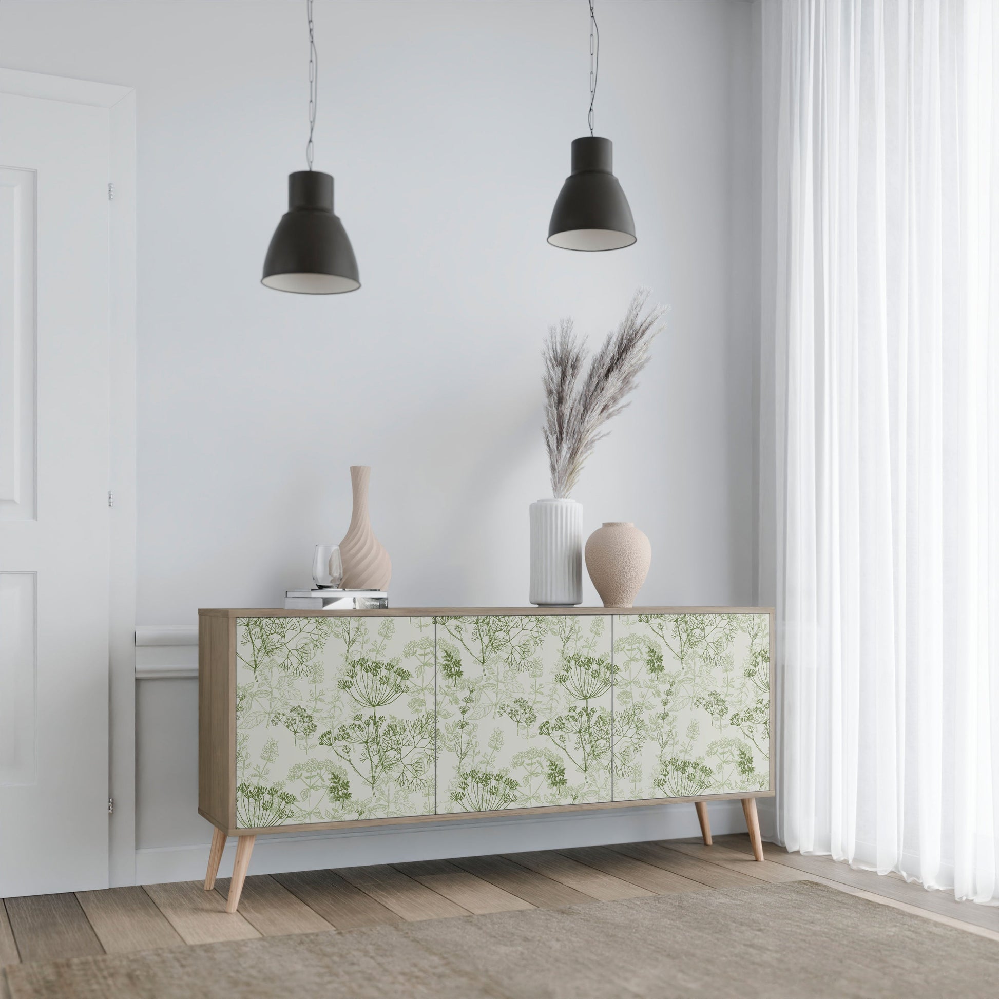 Buffet 3 portes à baldaquin FENNEL effet chêne