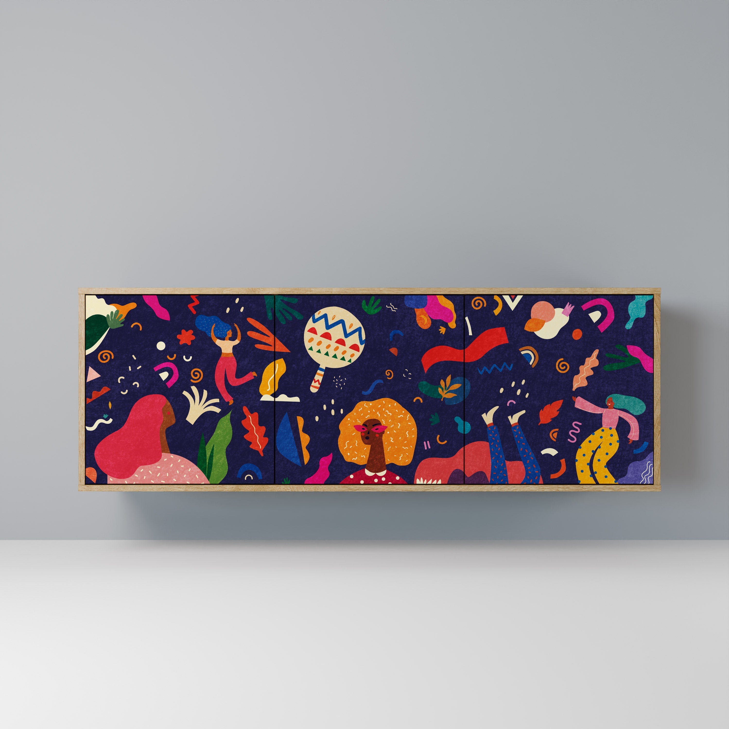 Buffet 3 portes effet chêne PLAISIRS FESTIFS