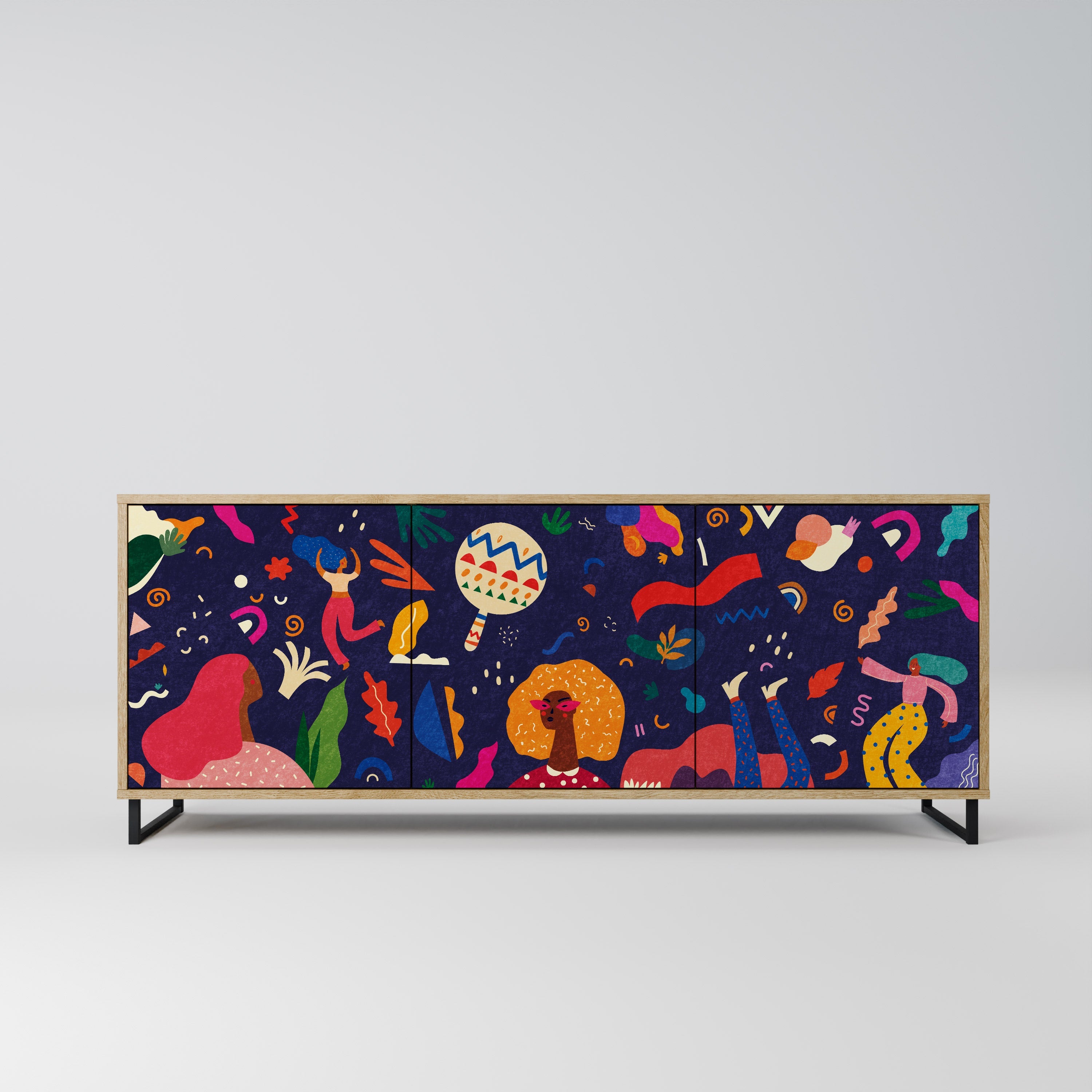 Buffet 3 portes effet chêne PLAISIRS FESTIFS