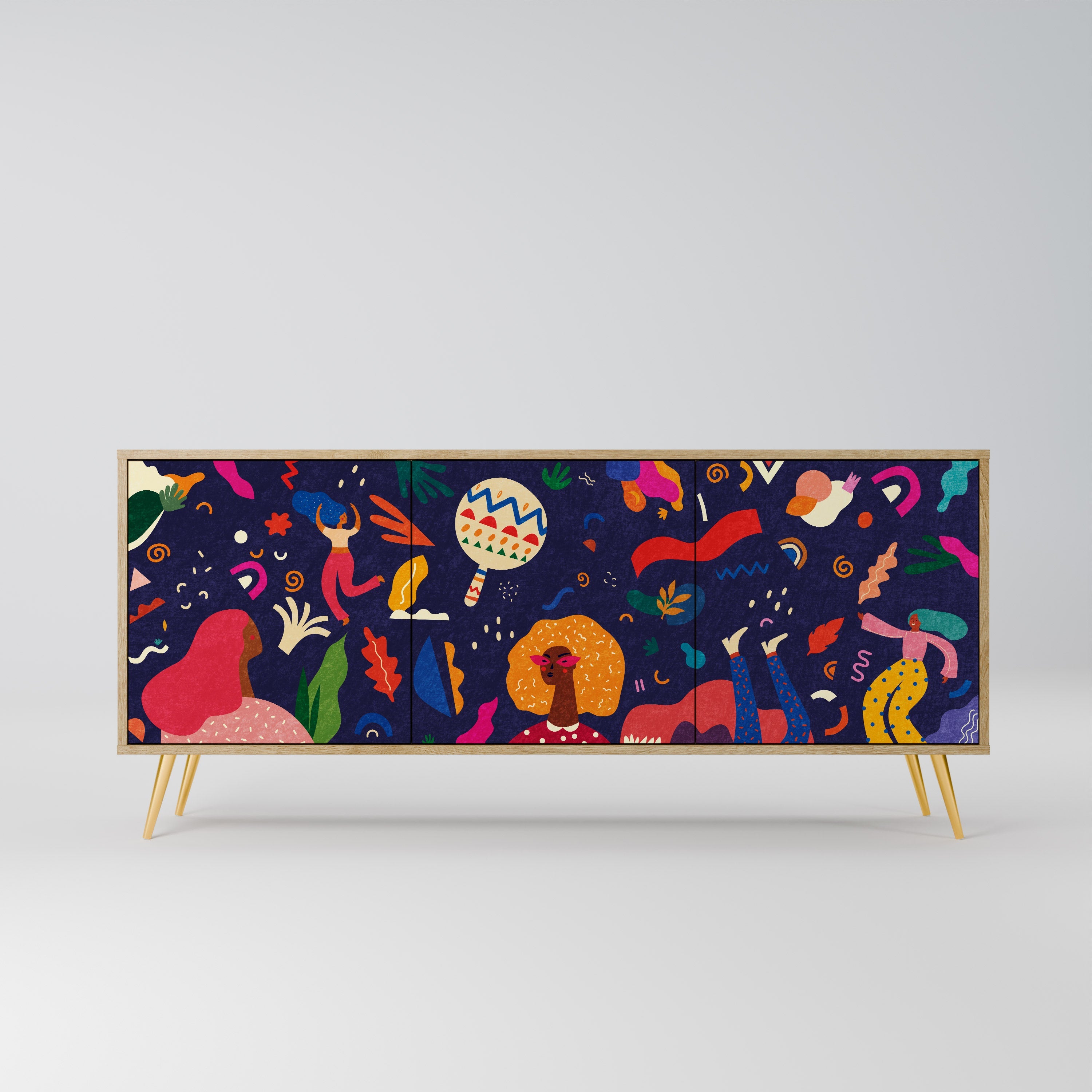 Buffet 3 portes effet chêne PLAISIRS FESTIFS