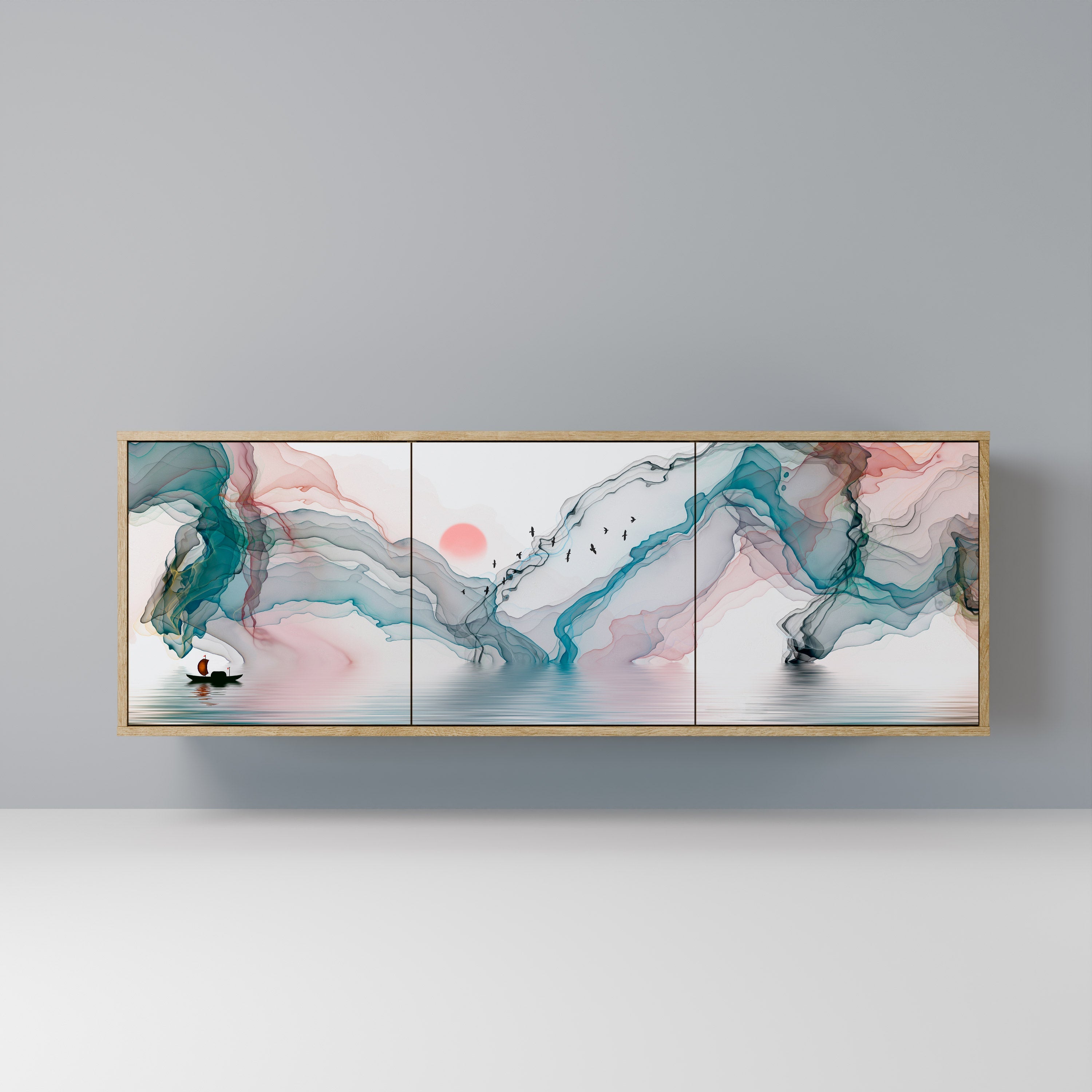 Buffet 3 portes VELVET CROSSING effet chêne