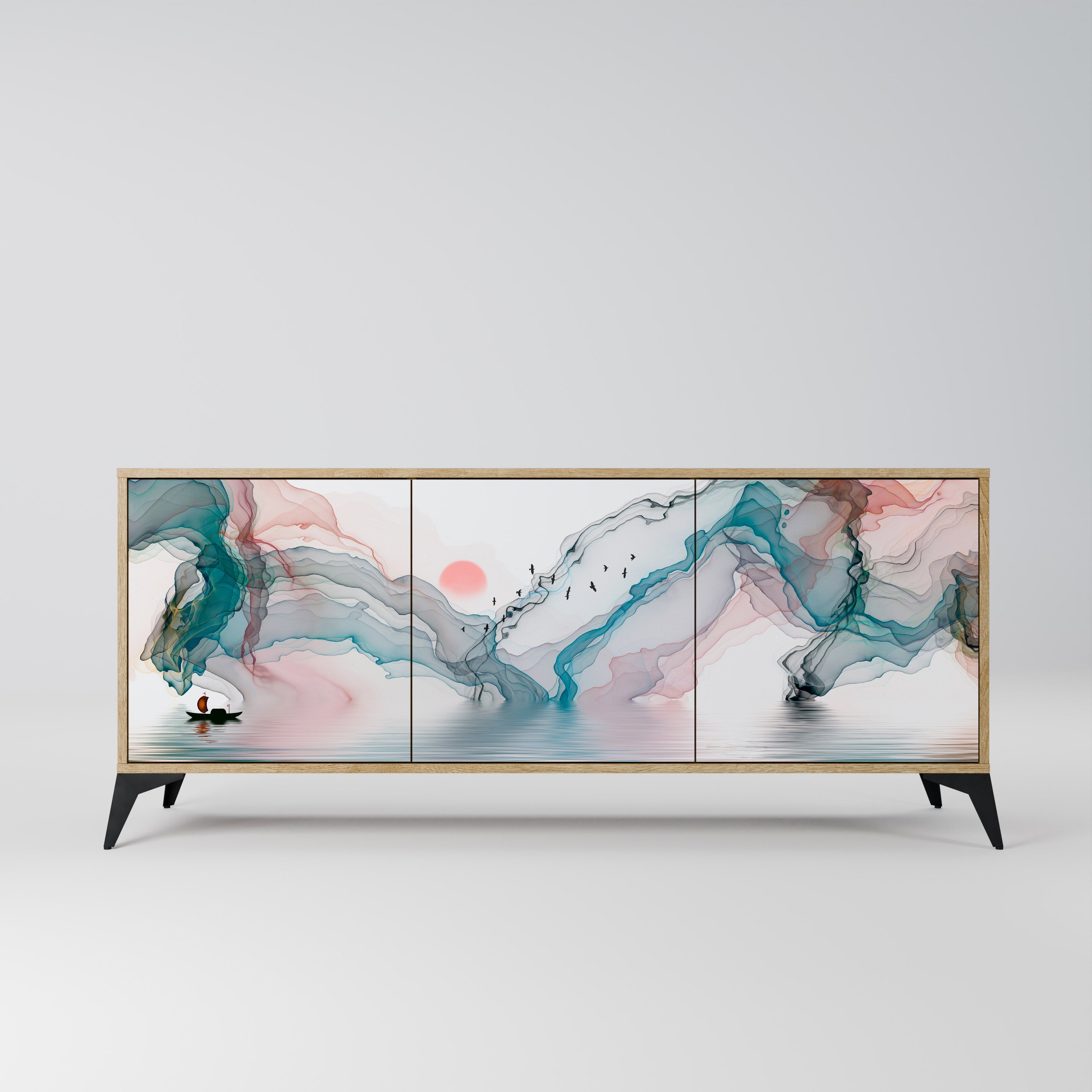 Buffet 3 portes VELVET CROSSING effet chêne