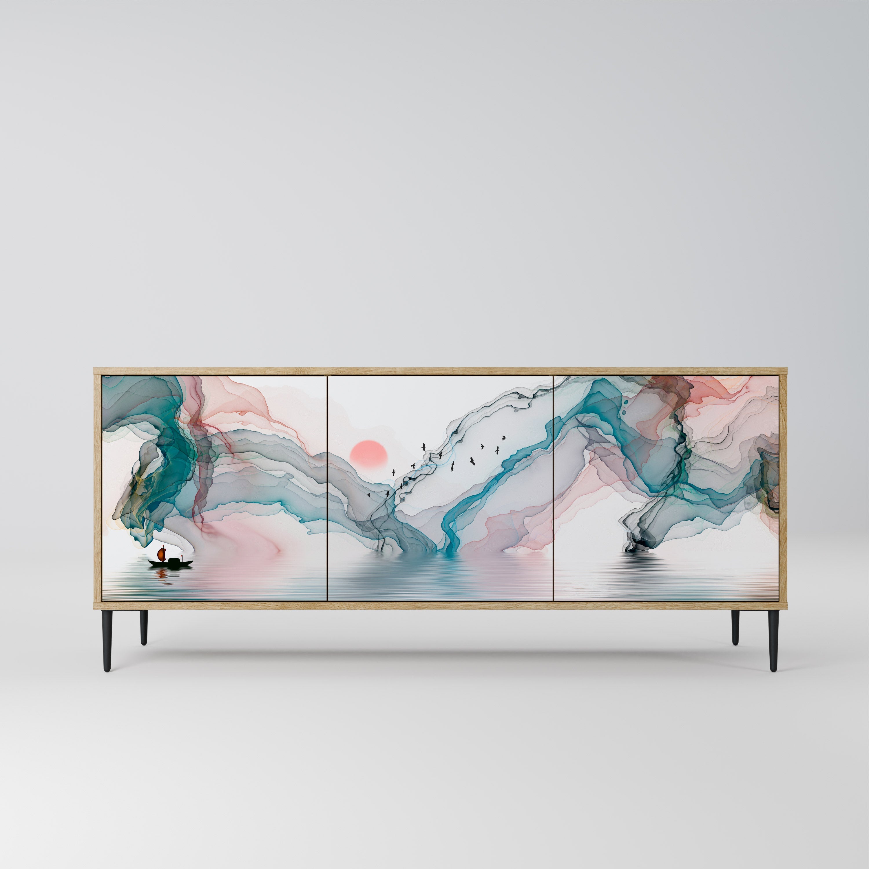 Buffet 3 portes VELVET CROSSING effet chêne