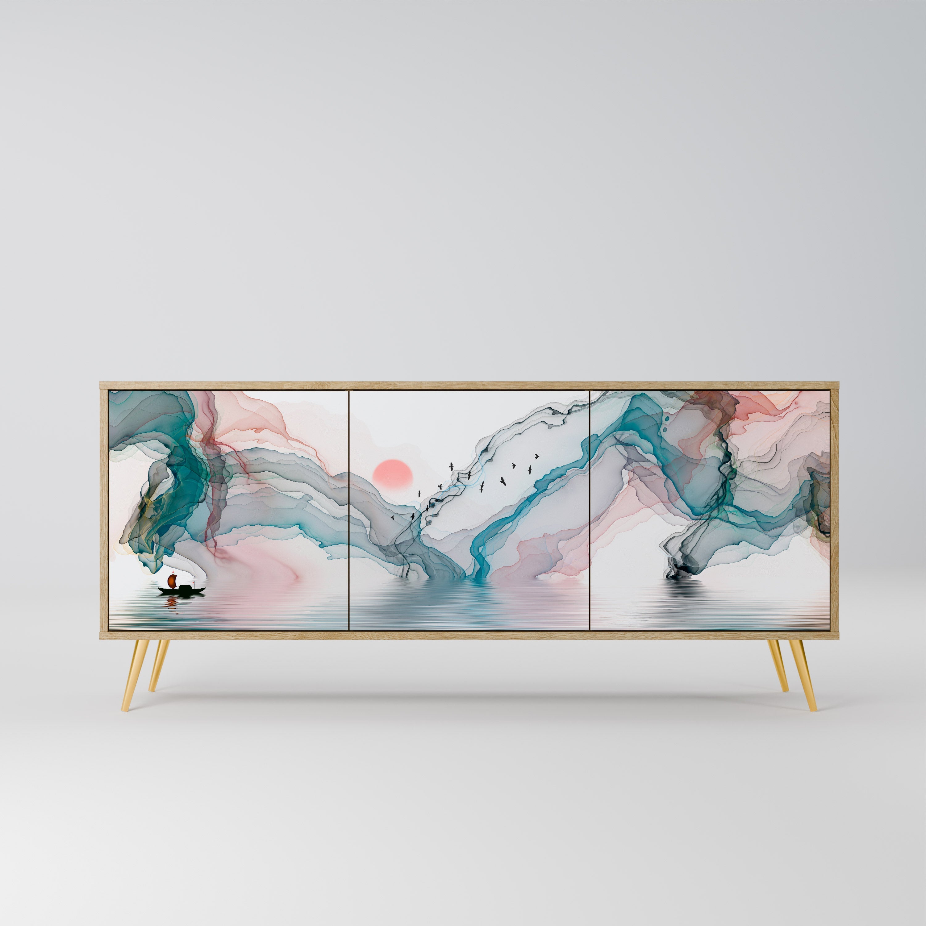 Buffet 3 portes VELVET CROSSING effet chêne