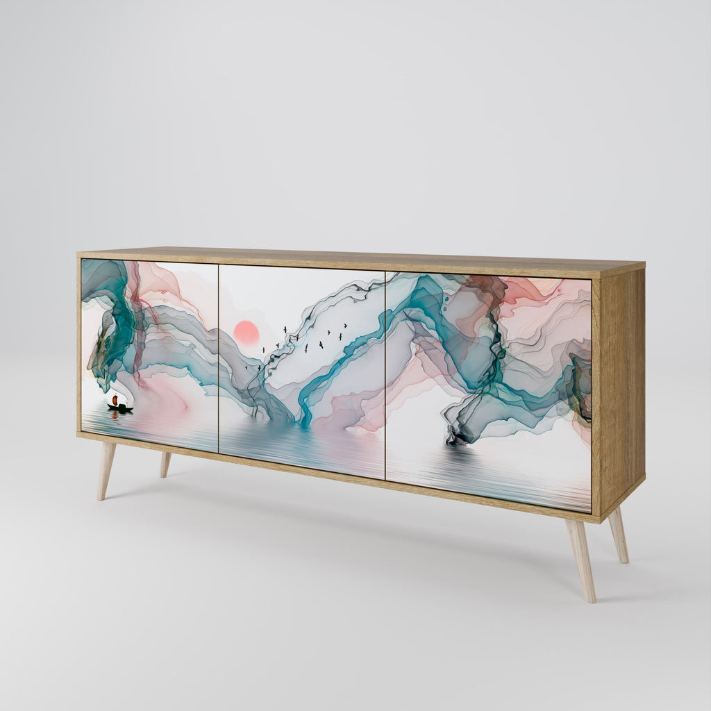 Buffet 3 portes VELVET CROSSING effet chêne