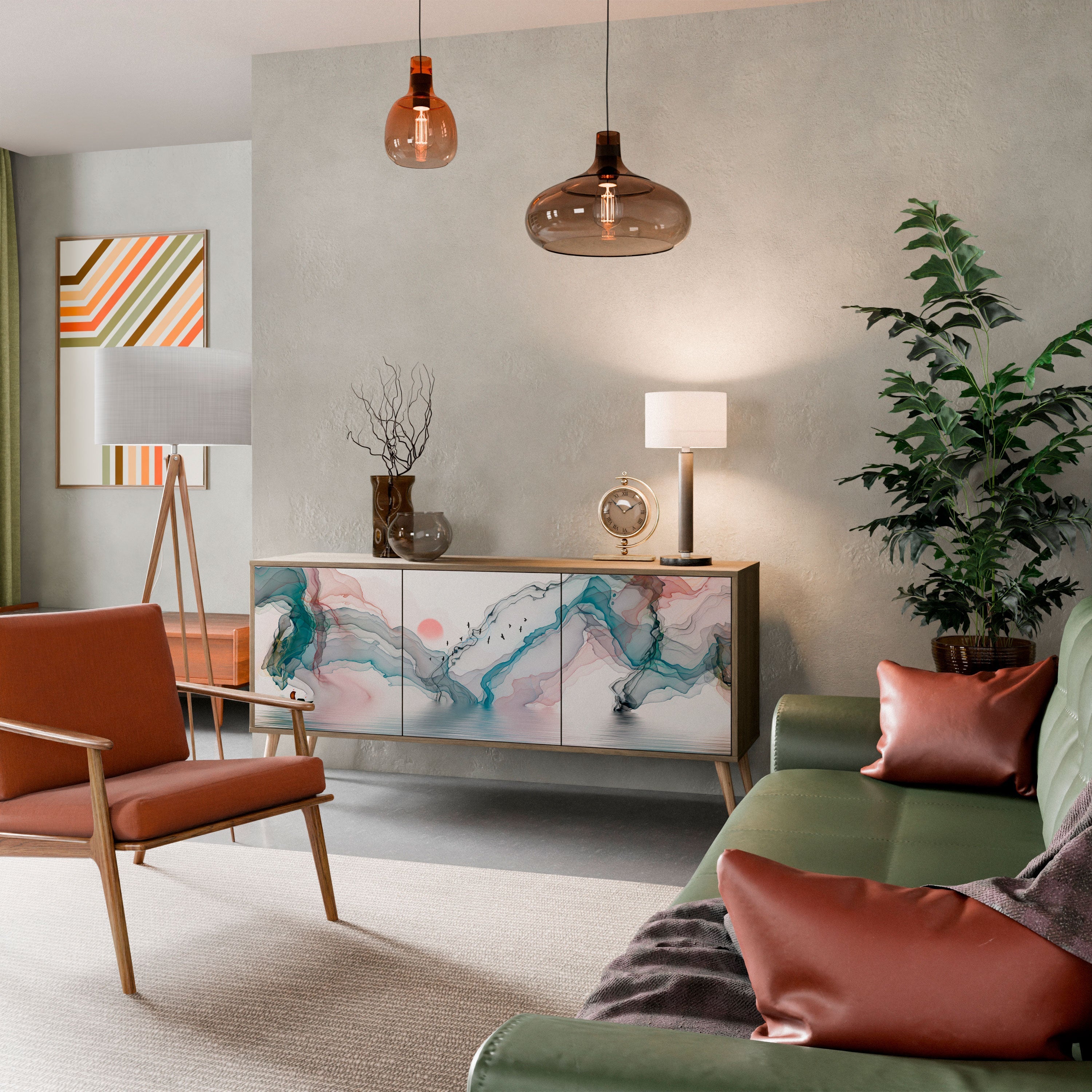 Buffet 3 portes VELVET CROSSING effet chêne