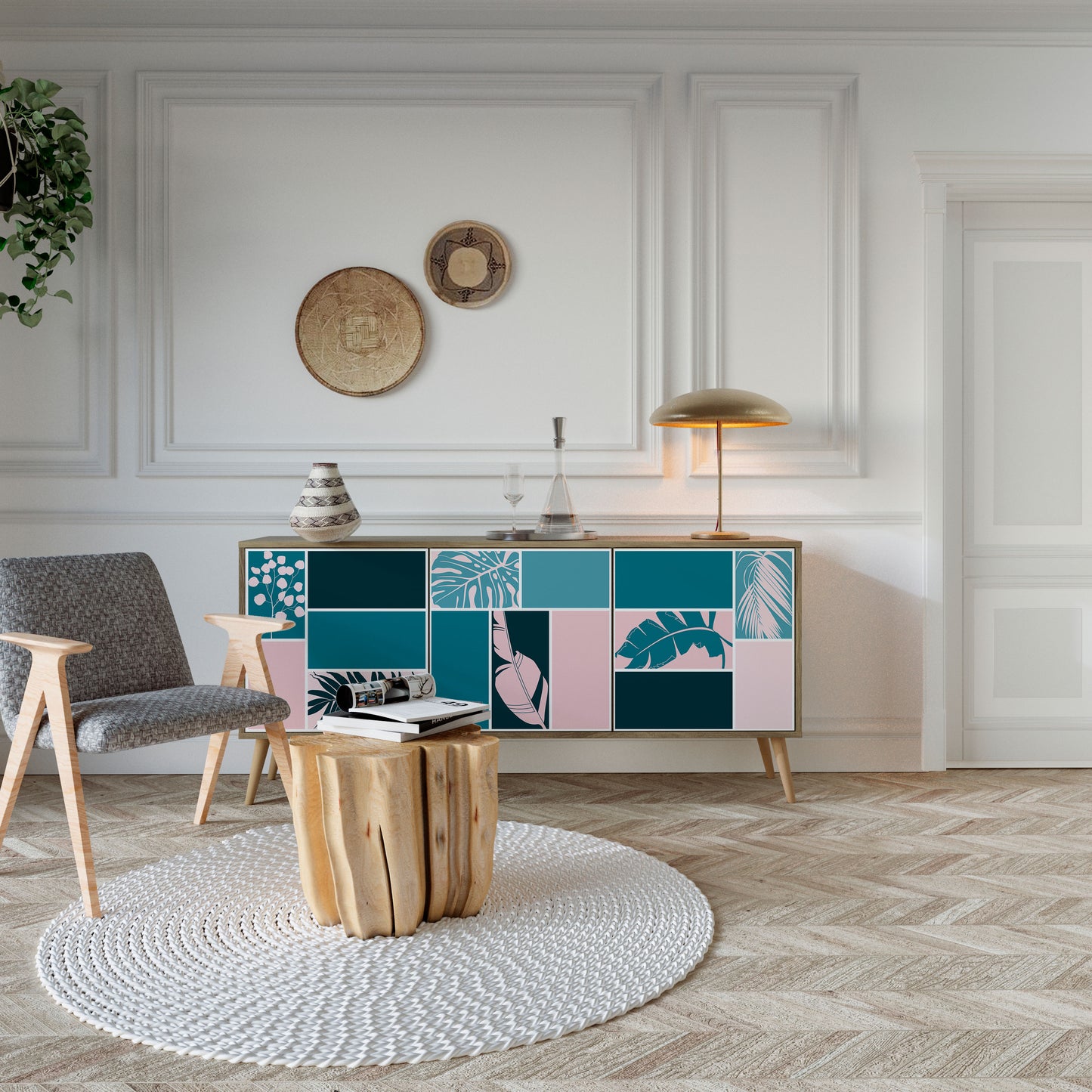 COMBINATION OF SHAPES 3-Door Sideboard