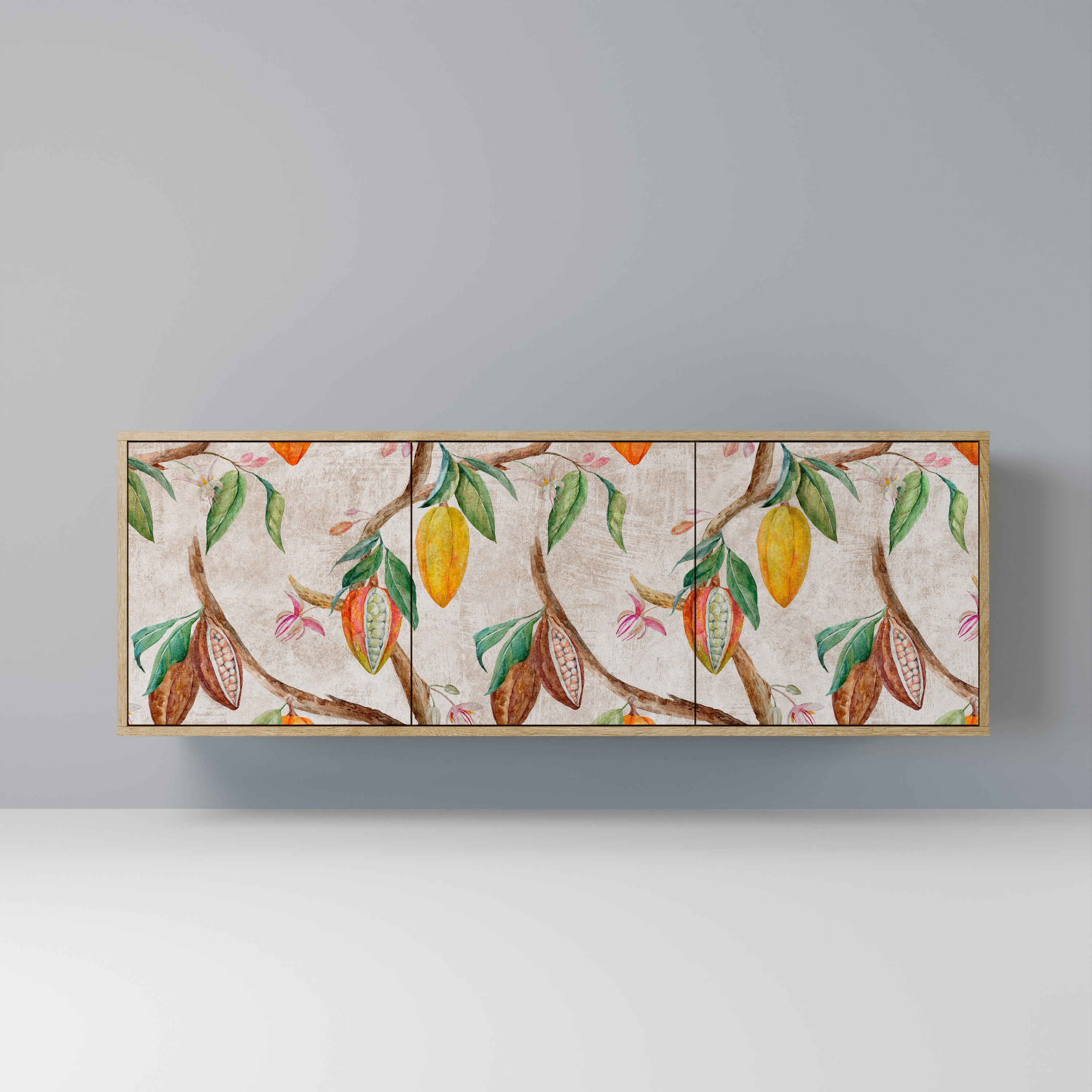 Buffet 3 portes effet chêne COCOA FRUITS