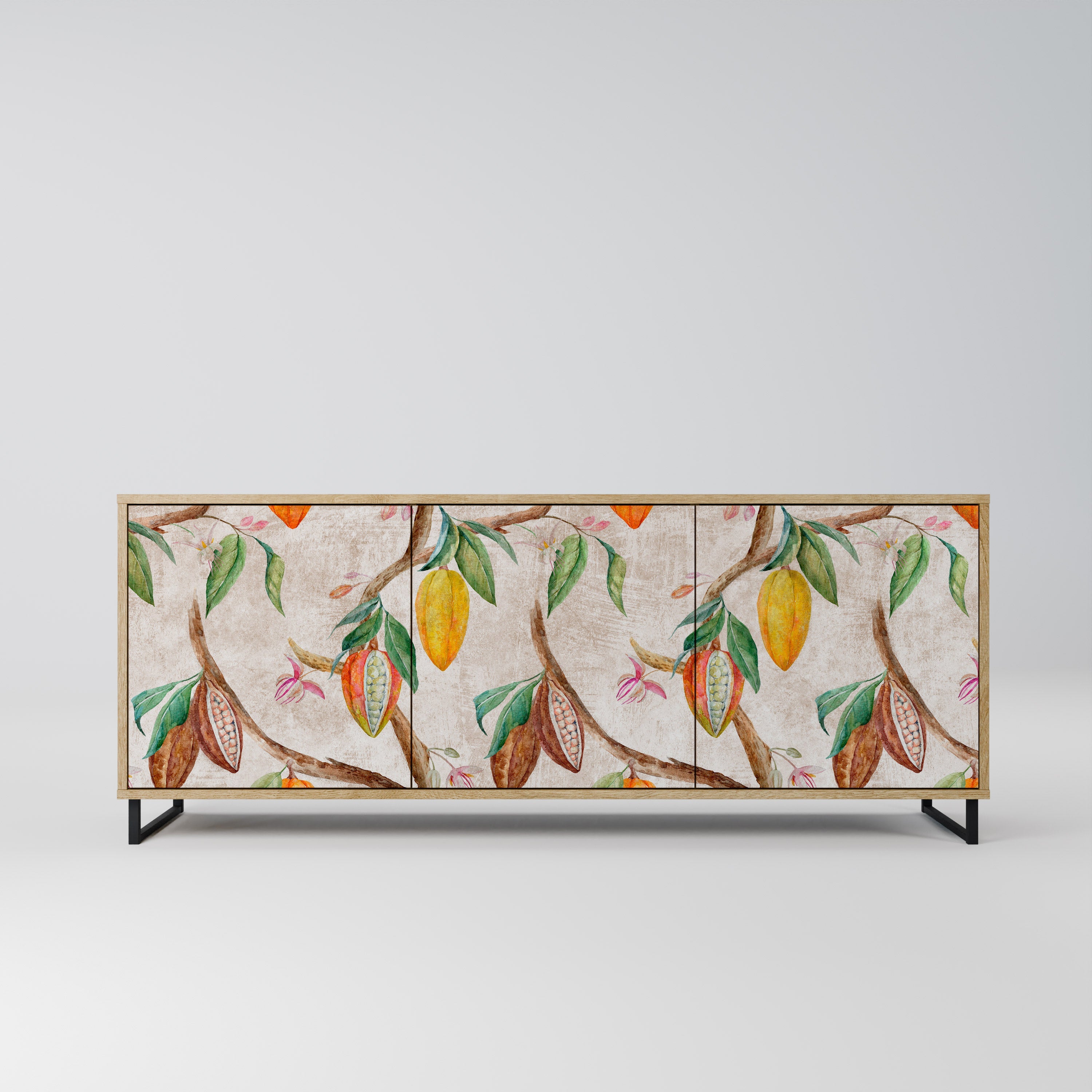 Buffet 3 portes effet chêne COCOA FRUITS