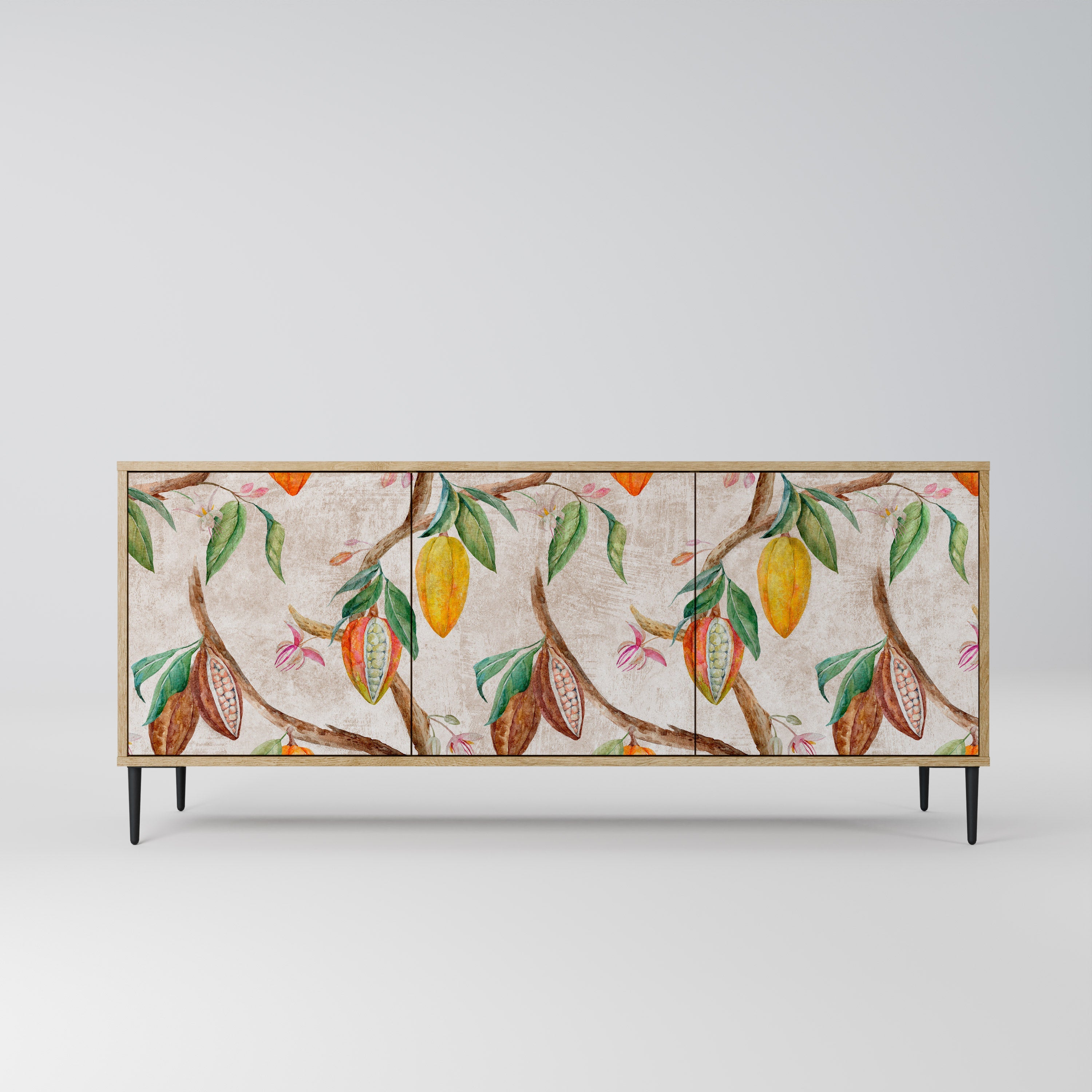 Buffet 3 portes effet chêne COCOA FRUITS