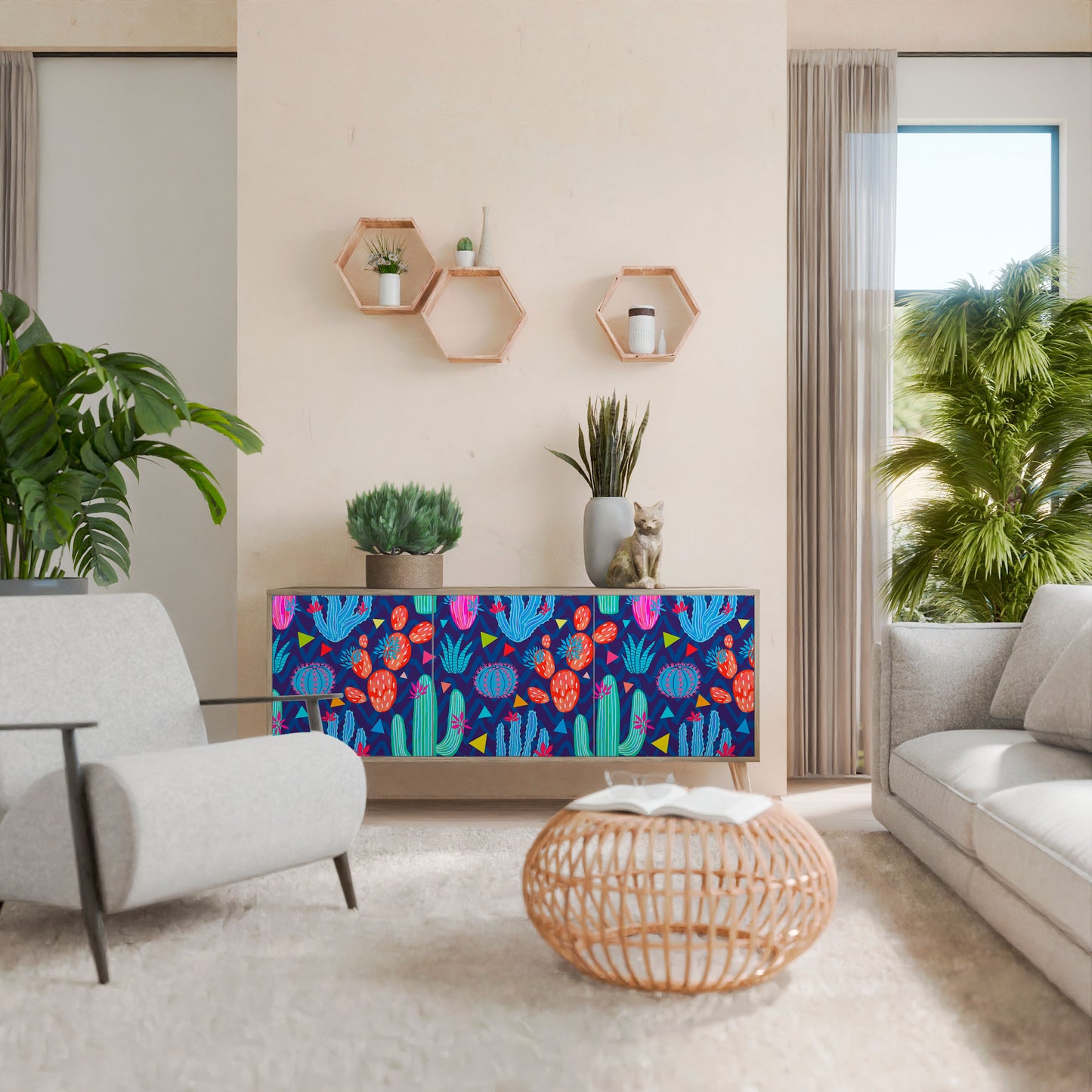 CACTUS VIBES 3-Door Sideboard