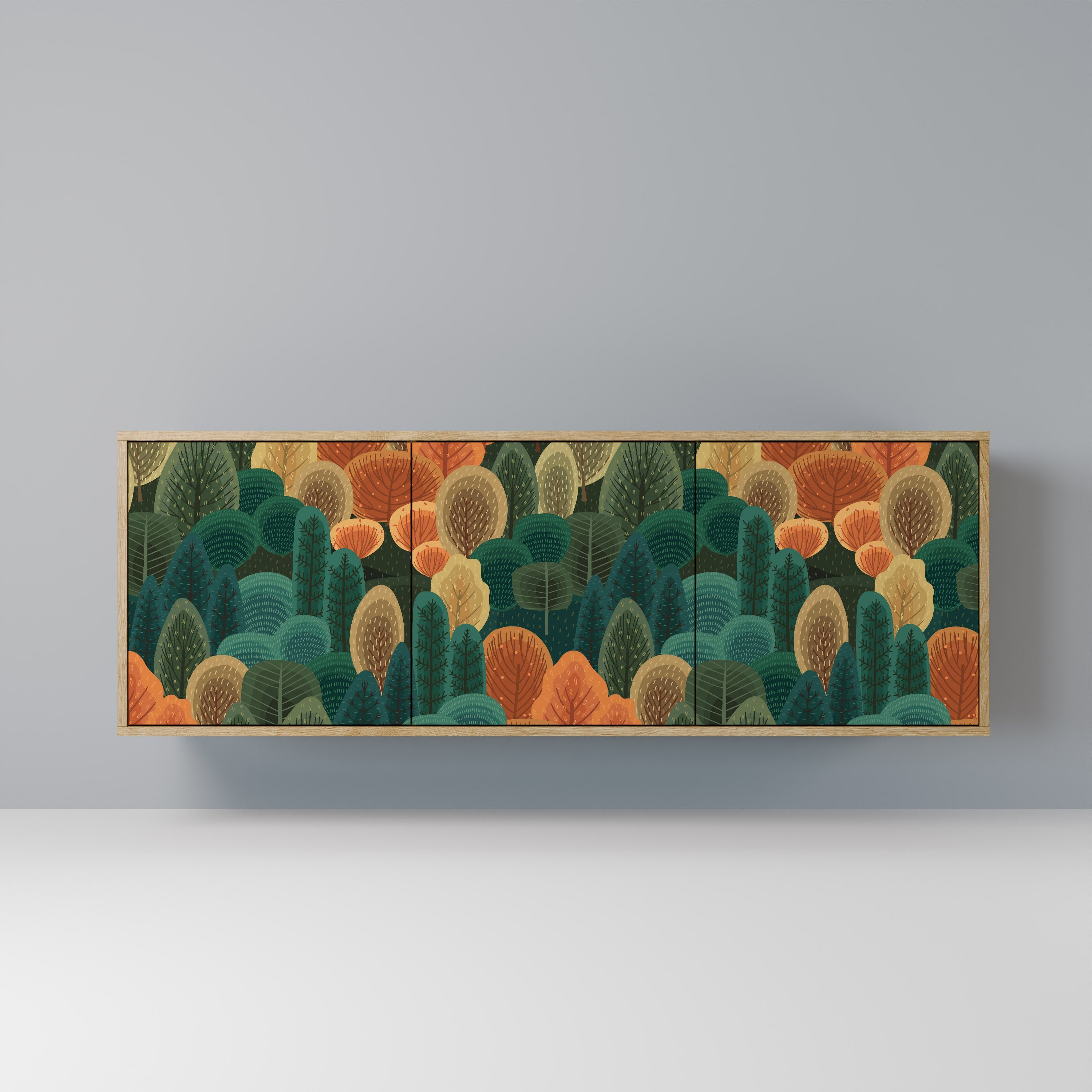 Buffet 3 portes AUTUMN KALEIDOSCOPE effet chêne