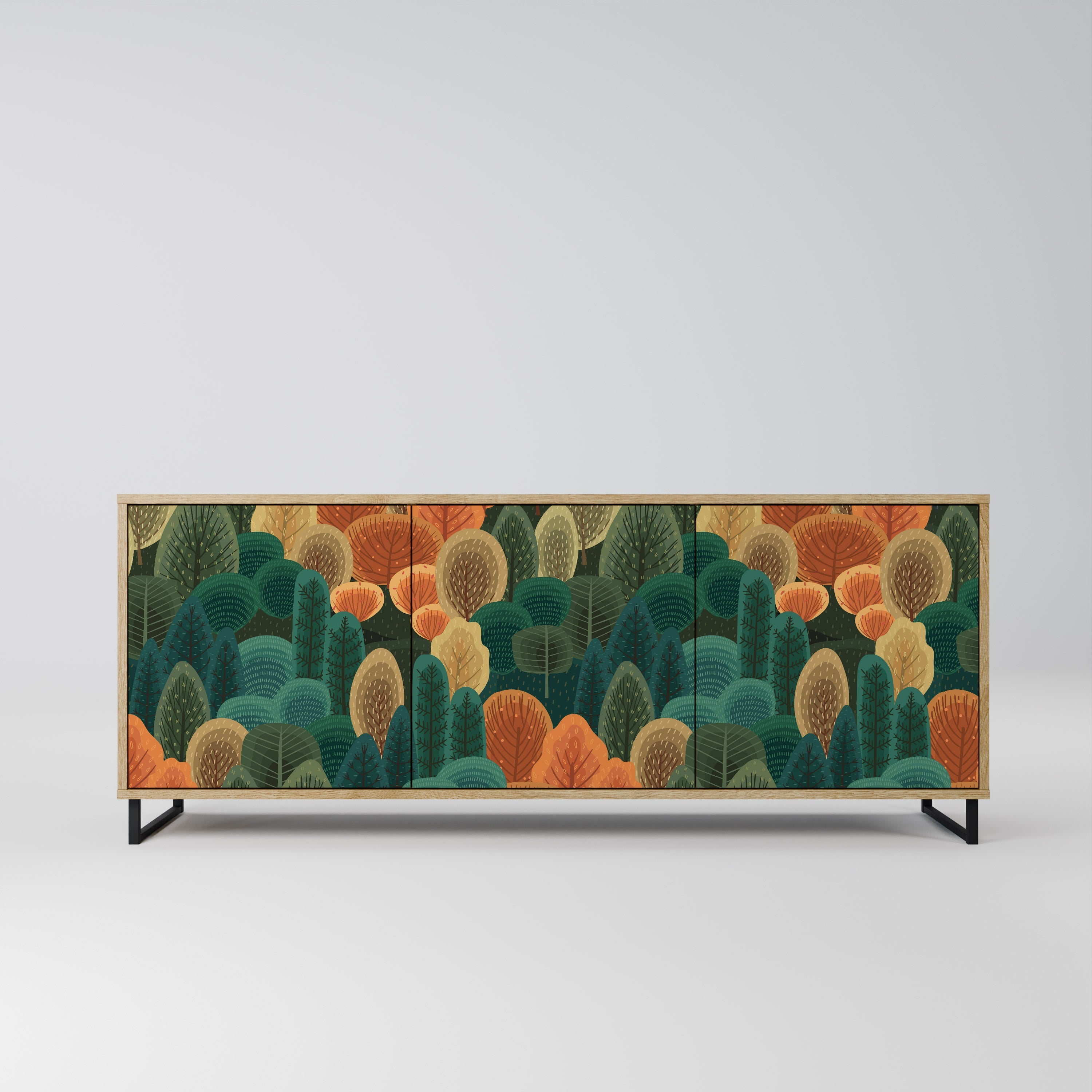 Buffet 3 portes AUTUMN KALEIDOSCOPE effet chêne