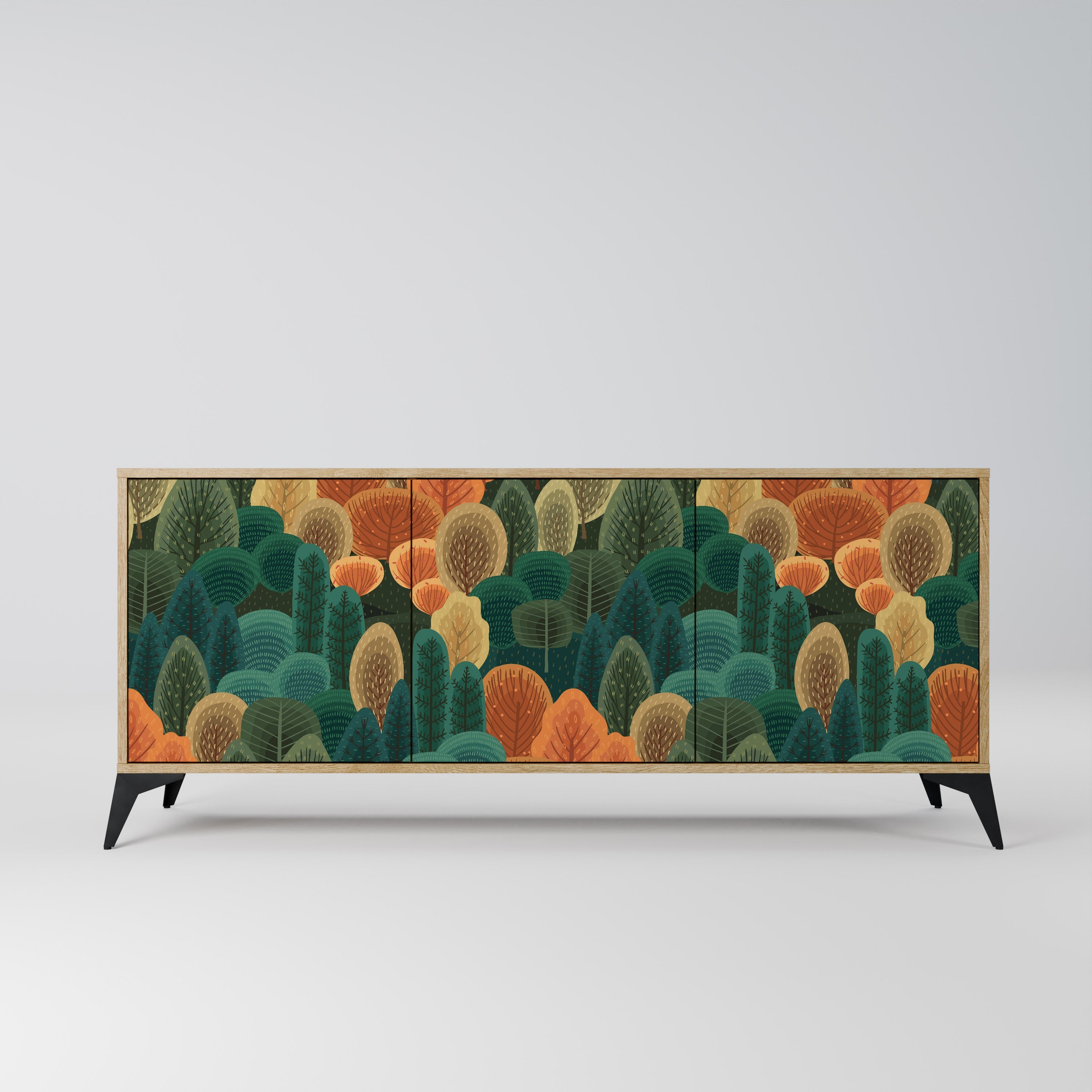 Buffet 3 portes AUTUMN KALEIDOSCOPE effet chêne
