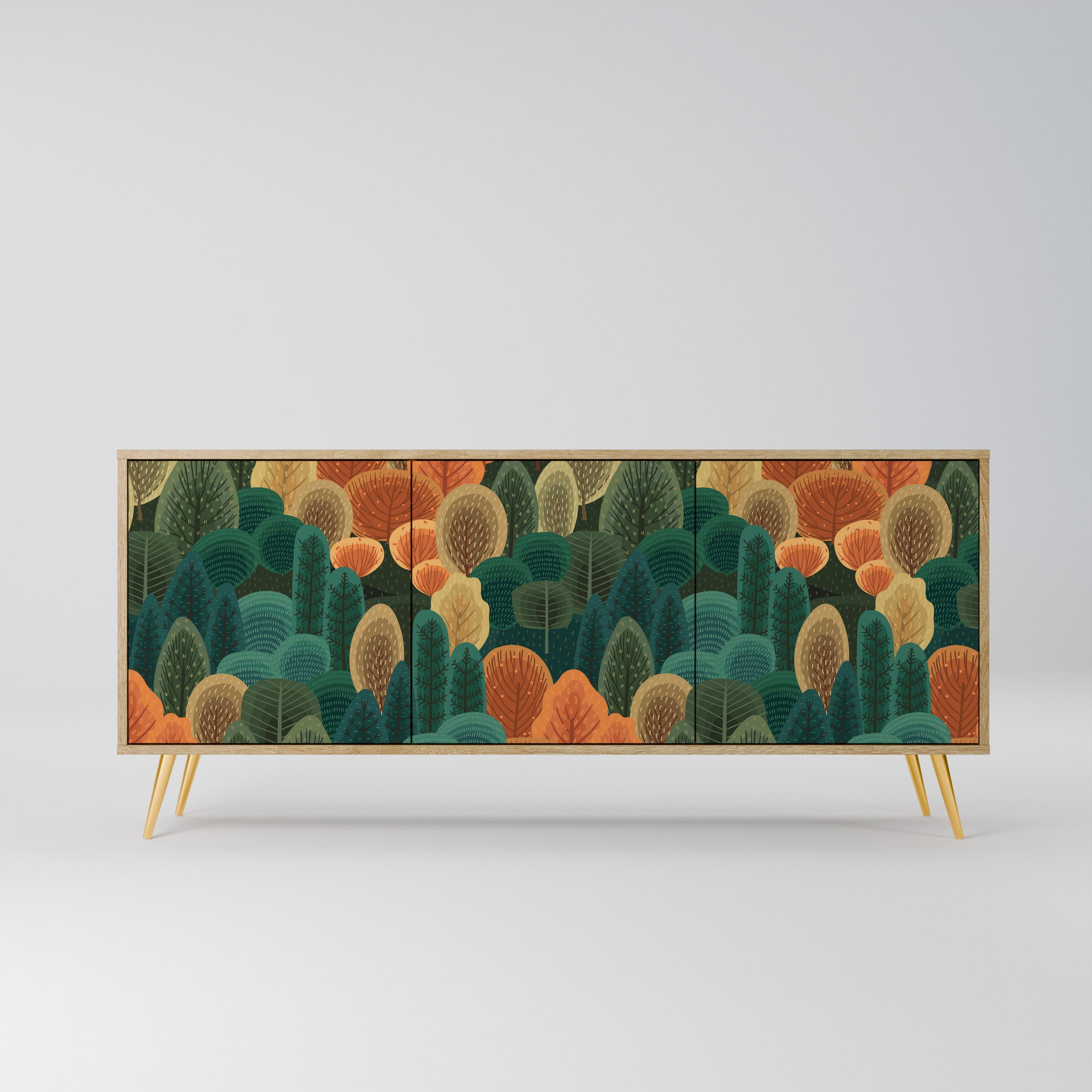 Buffet 3 portes AUTUMN KALEIDOSCOPE effet chêne