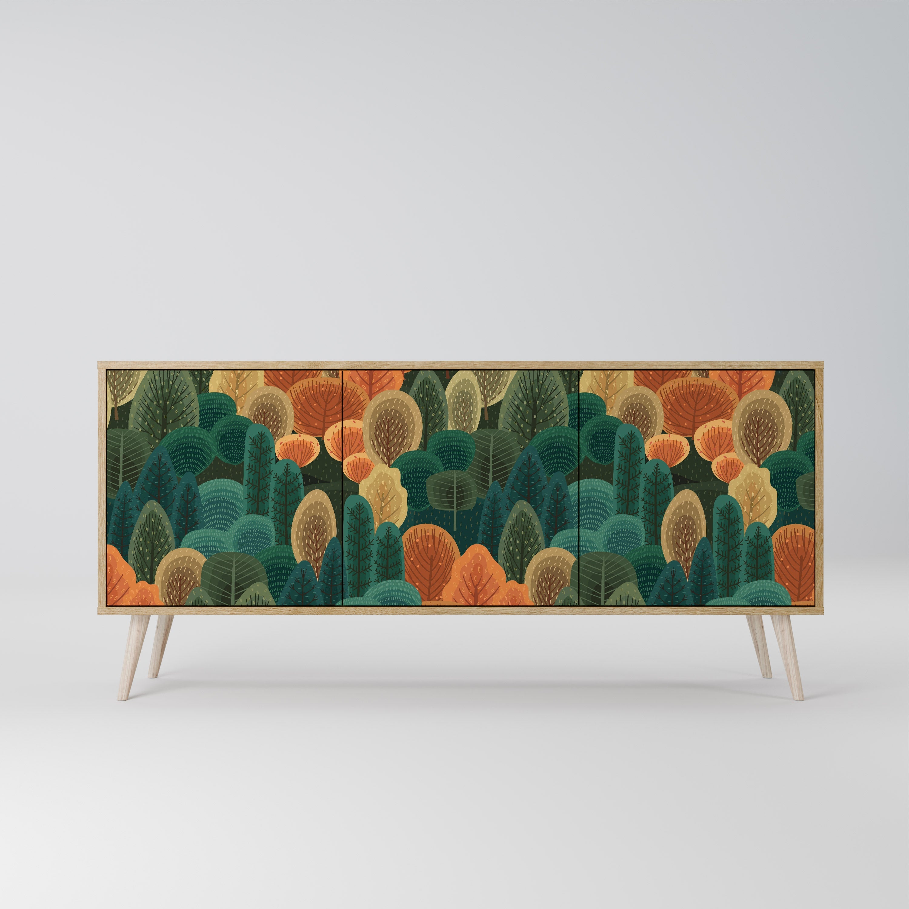 Buffet 3 portes AUTUMN KALEIDOSCOPE effet chêne