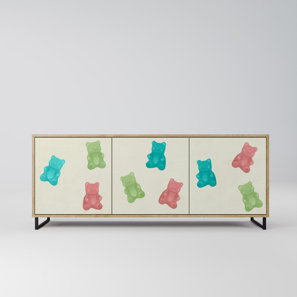Buffet 3 portes GUMMY BEARS effet chêne