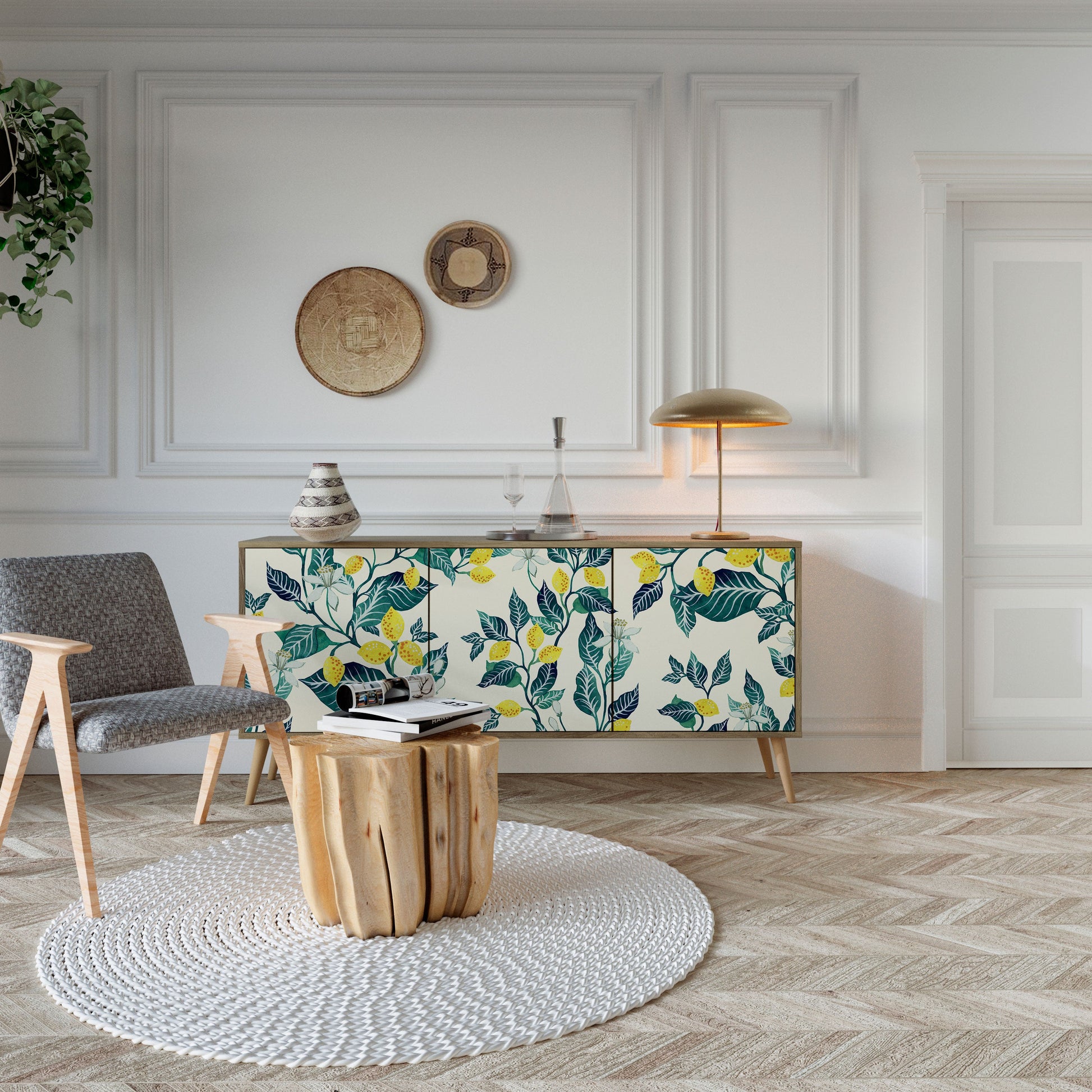 Buffet 3 portes LEMON TREE effet chêne