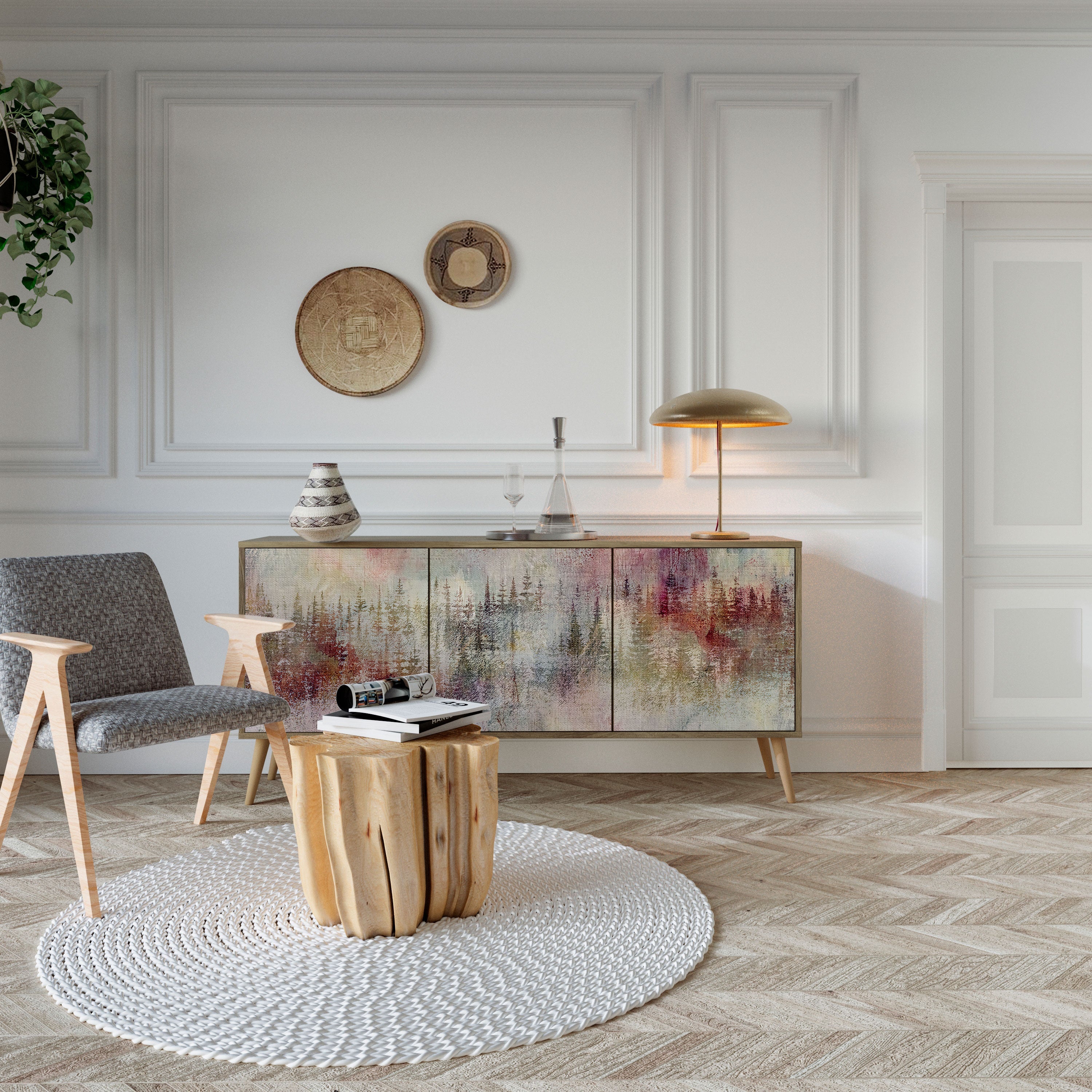 Buffet 3 portes VEILED SUMMIT effet chêne