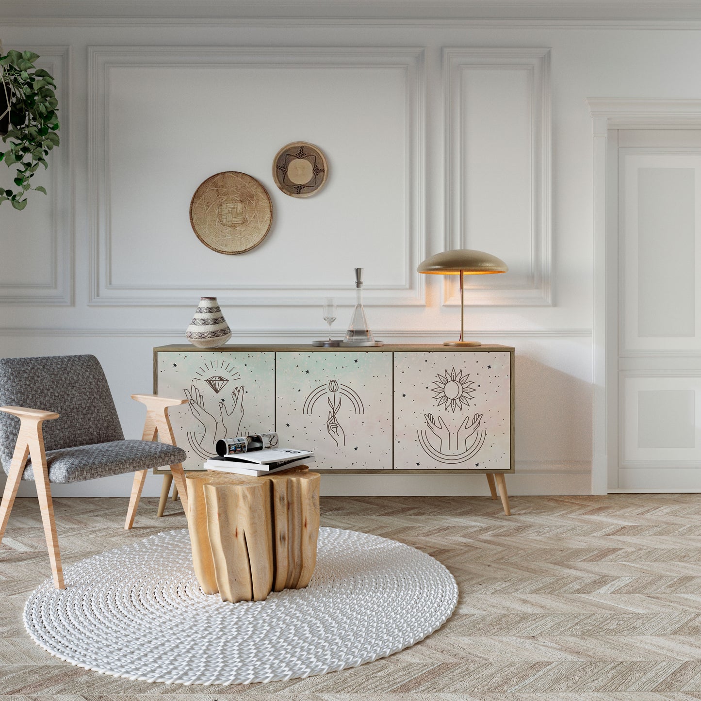 DELICATE BEAUTY 3-Door Sideboard