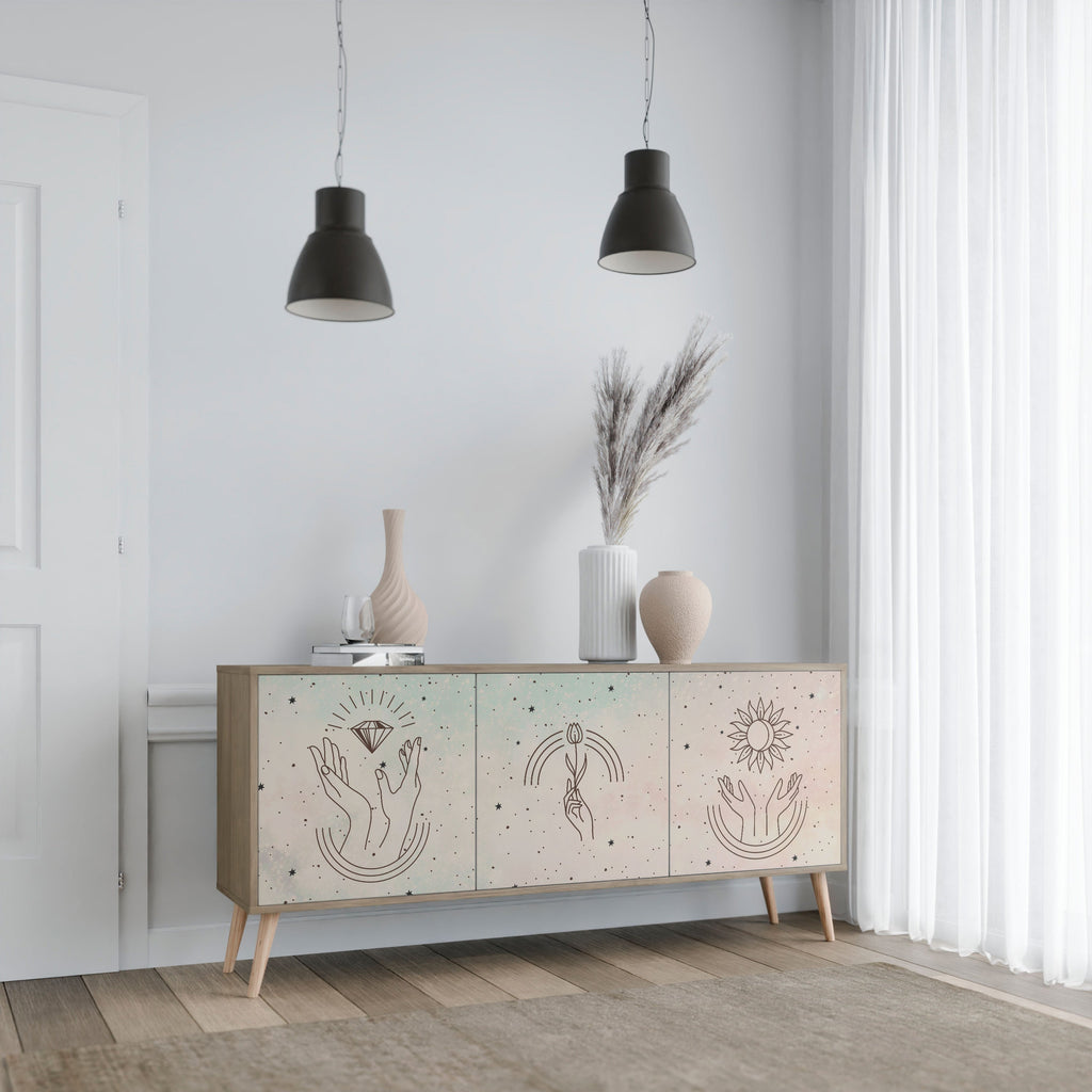 Buffet 3 portes effet chêne DELICATE BEAUTY