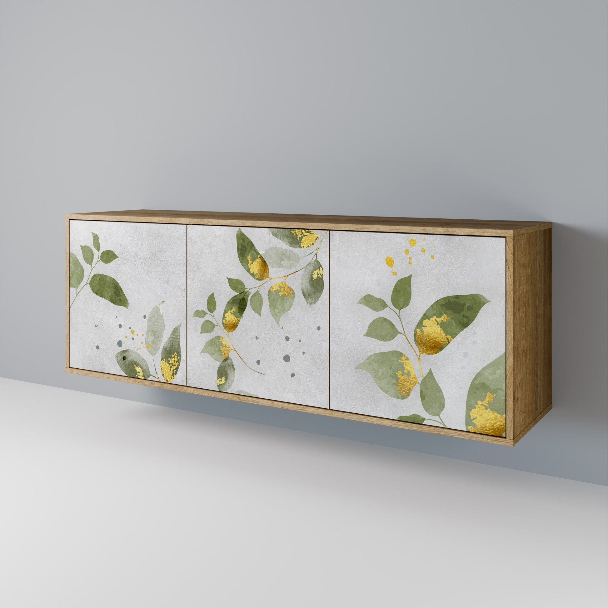 Buffet 3 portes ELEGANT BOTANICS effet chêne
