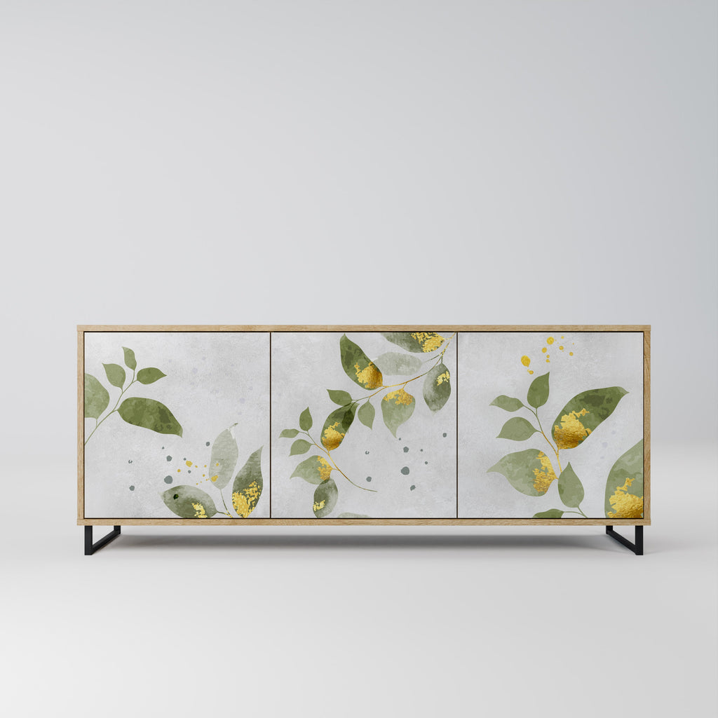 Buffet 3 portes ELEGANT BOTANICS effet chêne