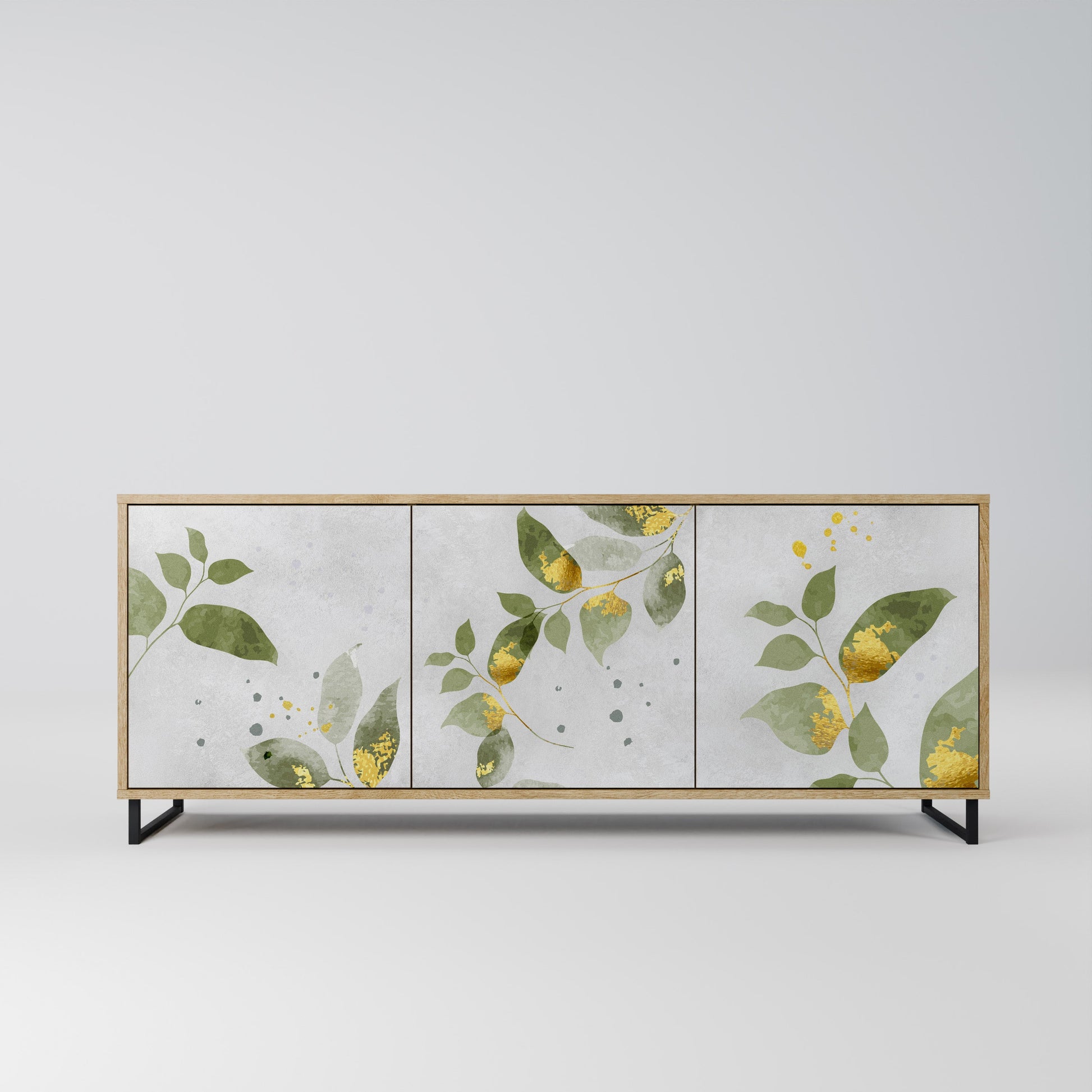 Buffet 3 portes ELEGANT BOTANICS effet chêne