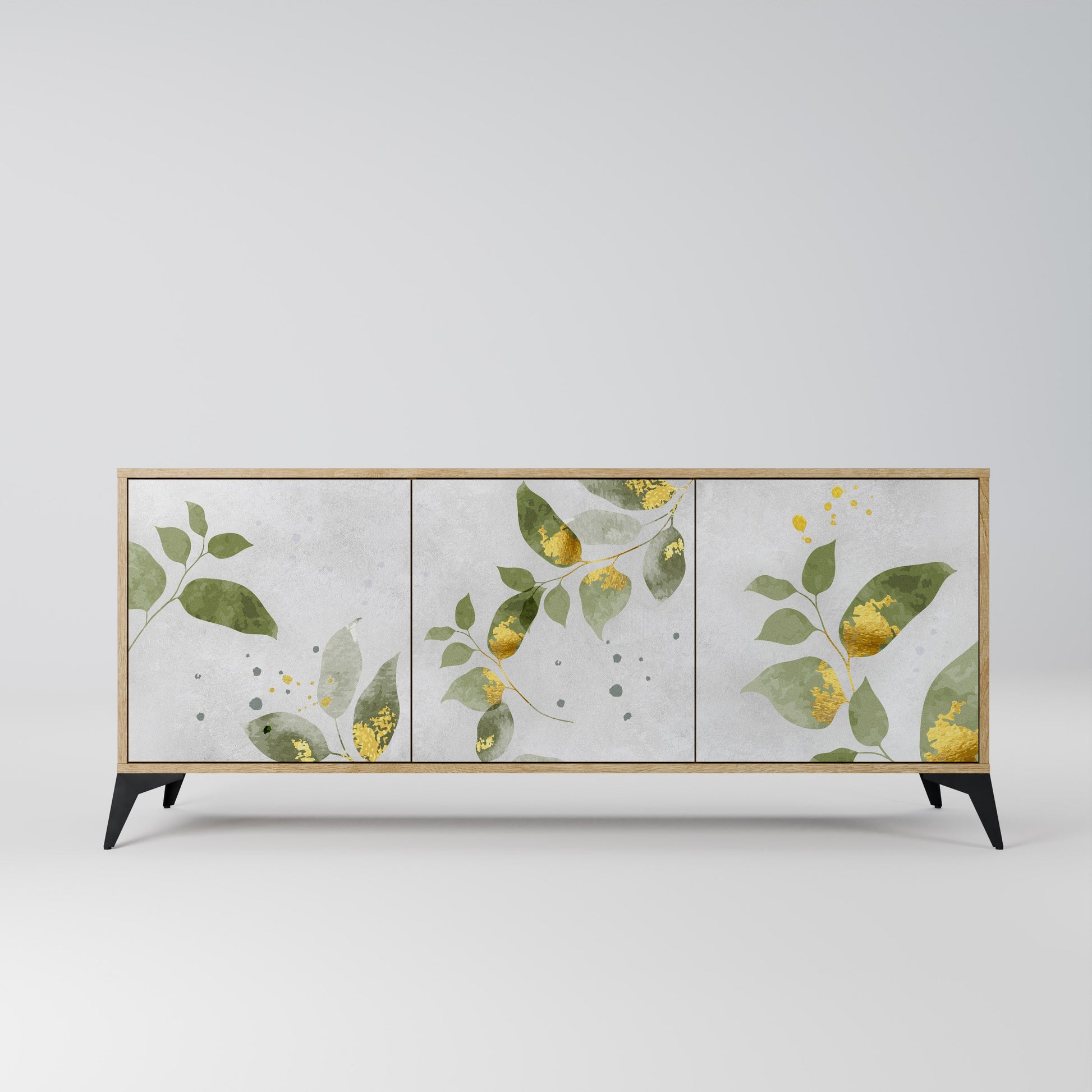 Buffet 3 portes ELEGANT BOTANICS effet chêne