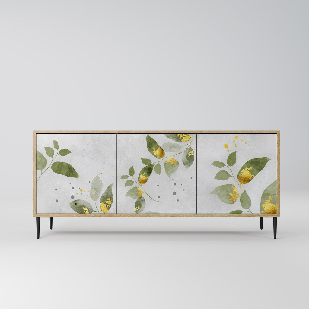Buffet 3 portes ELEGANT BOTANICS effet chêne