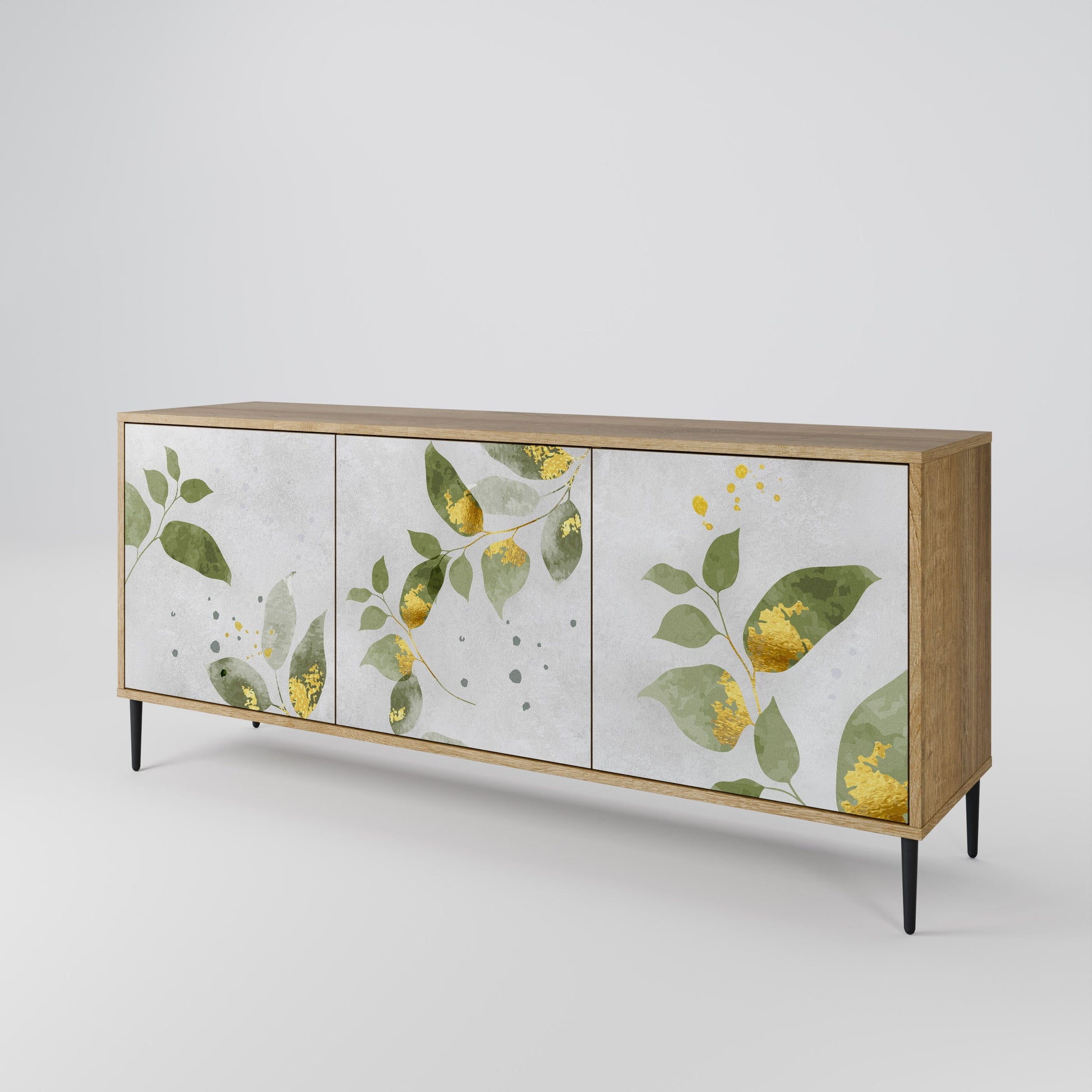 Buffet 3 portes ELEGANT BOTANICS effet chêne