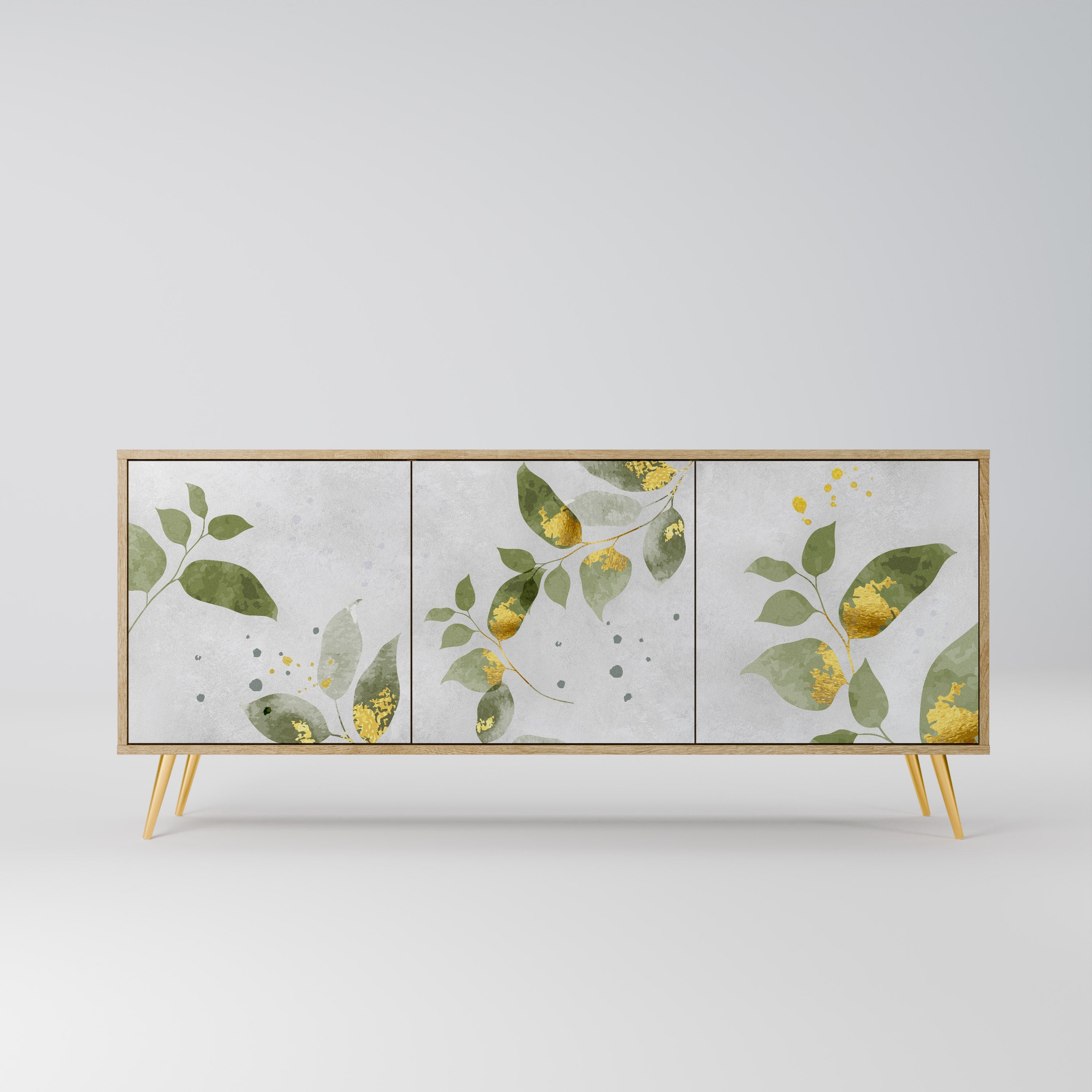 Buffet 3 portes ELEGANT BOTANICS effet chêne